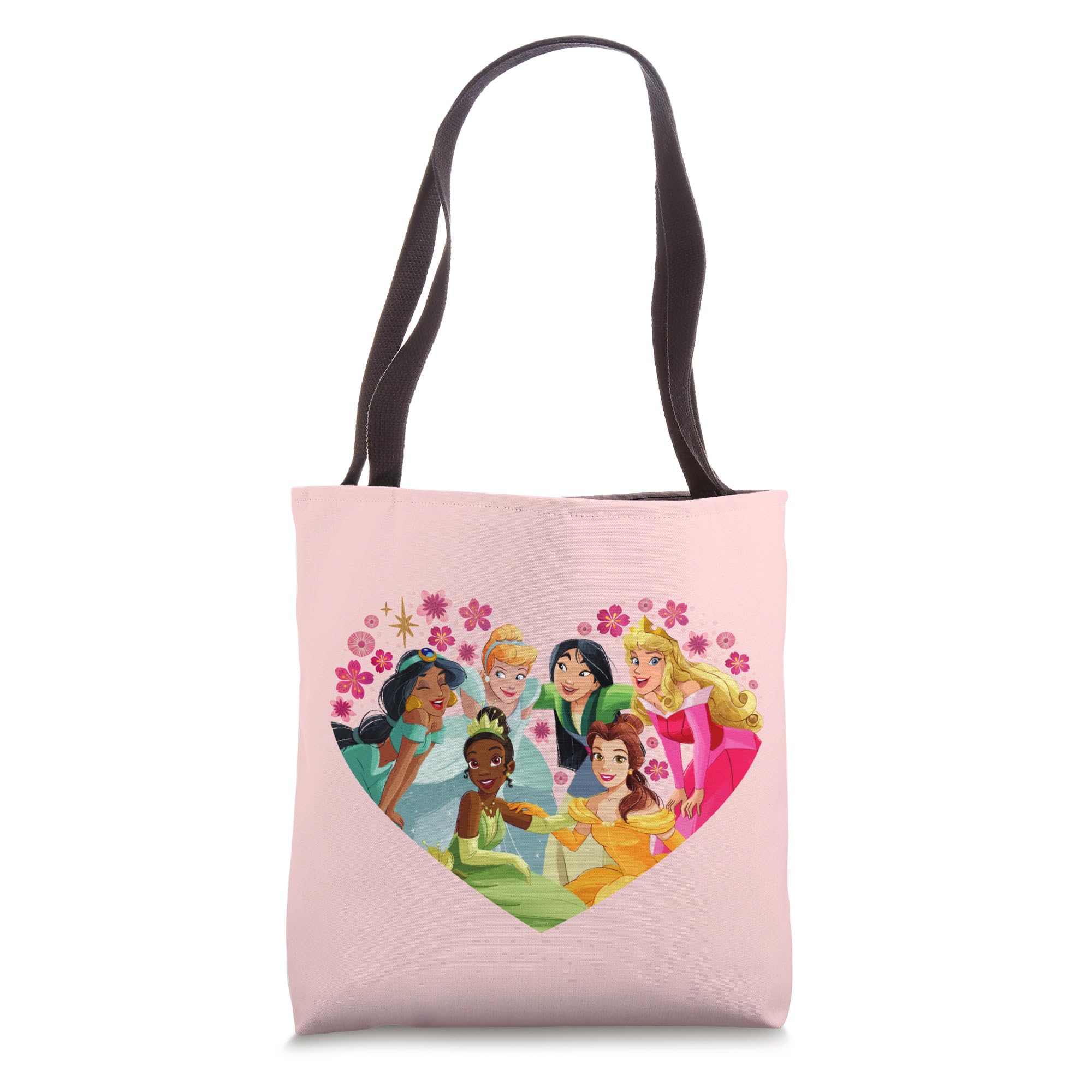 Disney Princess Heart Pink Tote Bag for Women - Cute Girls Shoulder Bag for School, Travel, Shopping & Daily Use