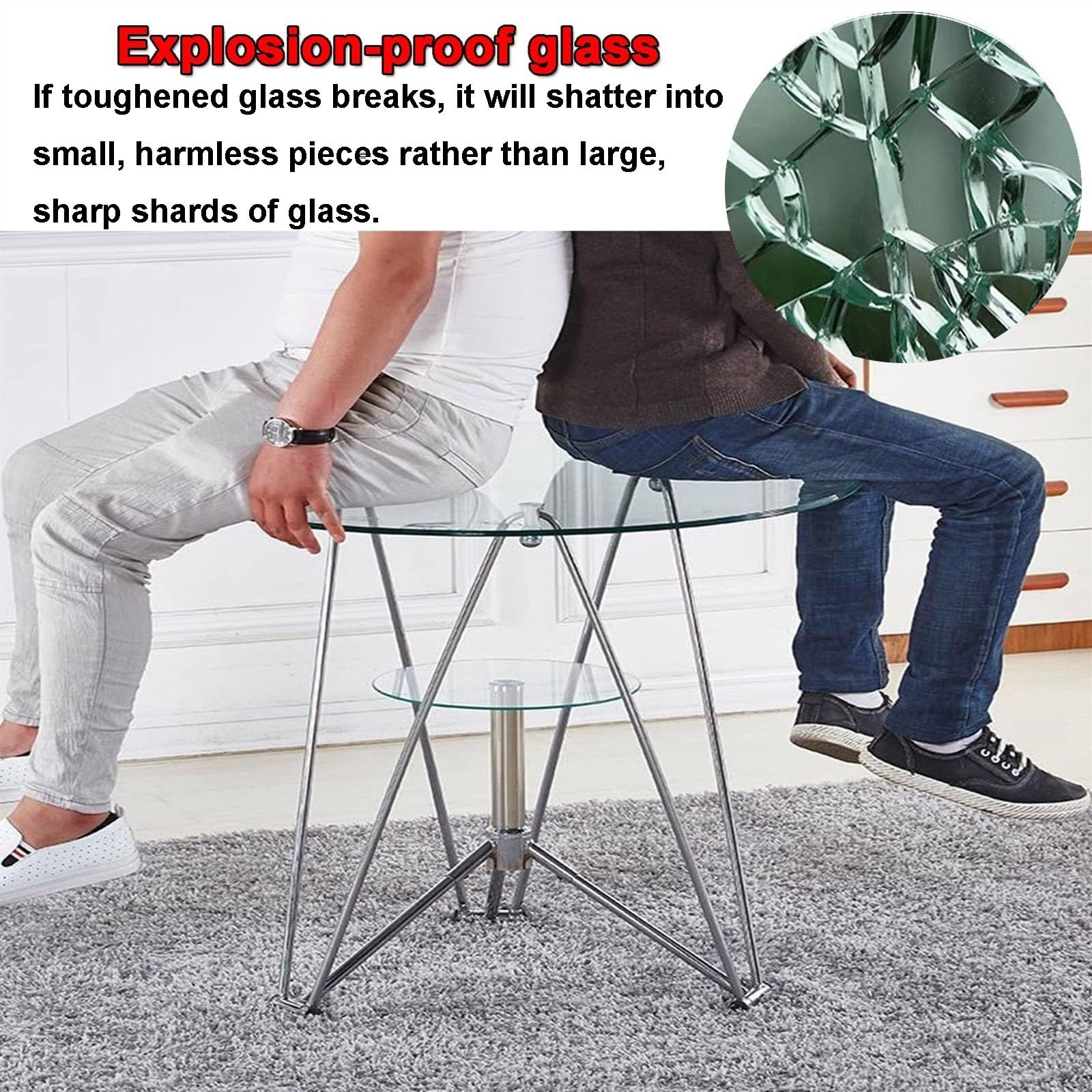 SAGIDAR Round Tempered Glass Table Top - 15IN 20IN 30IN 35IN 40IN Clear Glass for Outdoor Garden, Coffee & Wood Tables - Perfect for Patio, Dining & Living Room Decor