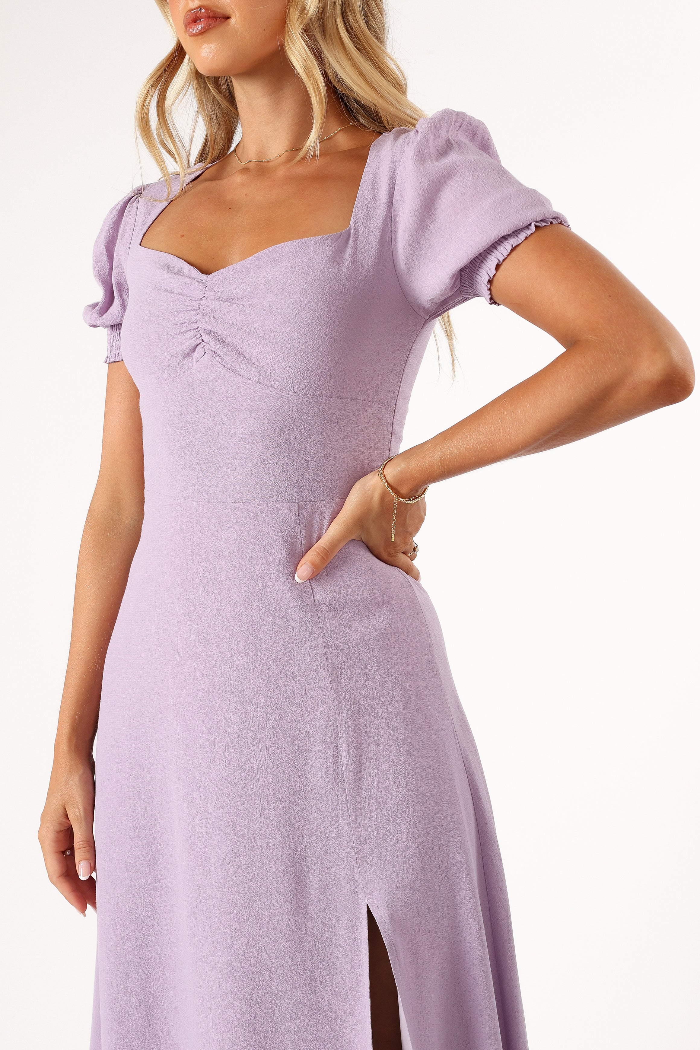 Franklin Women's Purple Dress - Elegant & Comfortable Casual Wear for Parties, Dates & Office | Flowy A-Line Midi Dress with Pockets