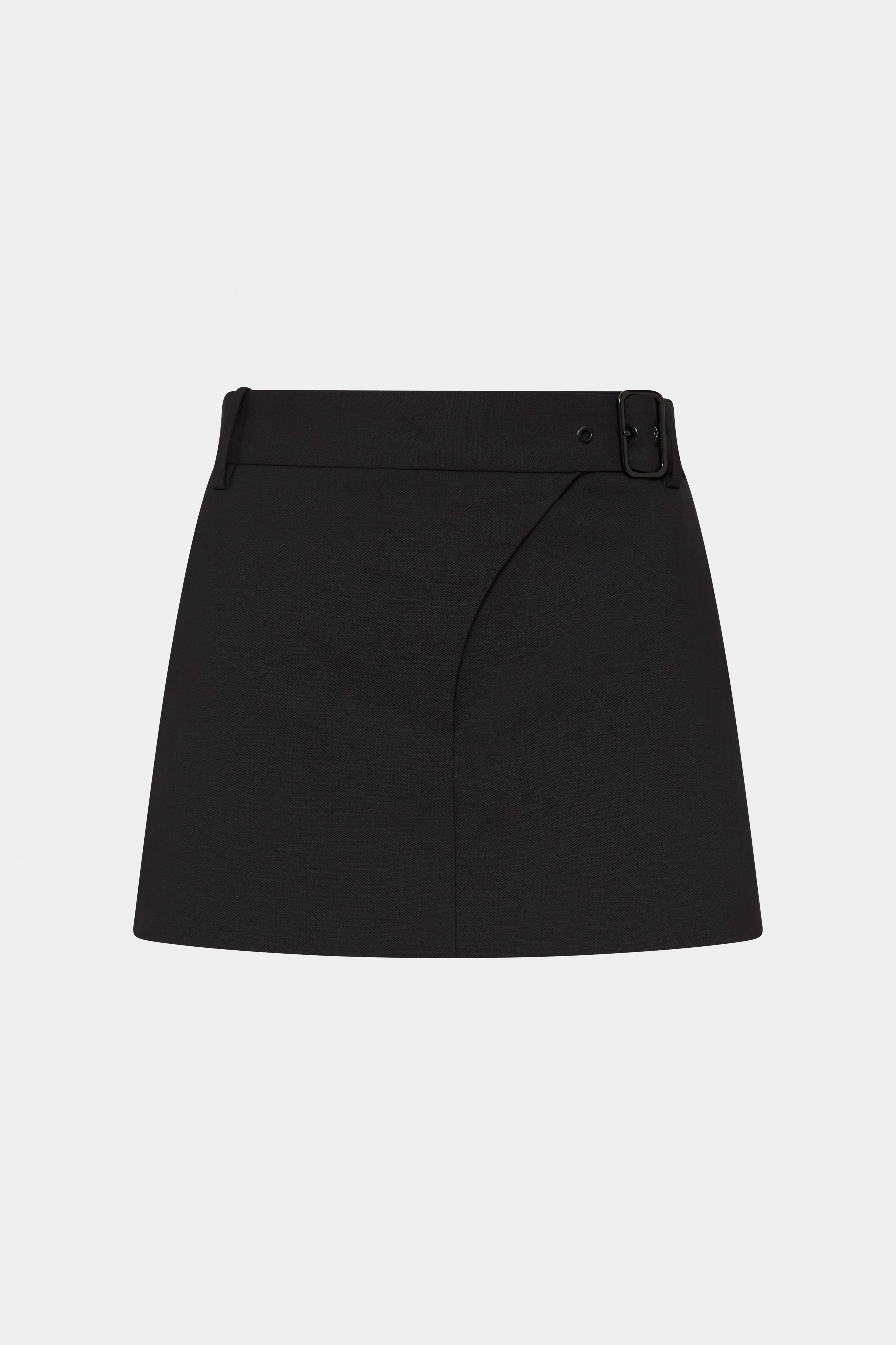 Leonardo Belted Mini Skirt for Women - High Waist Stretch Denim A-Line Skirt | Perfect for Casual Outfits, Date Nights & Office Wear