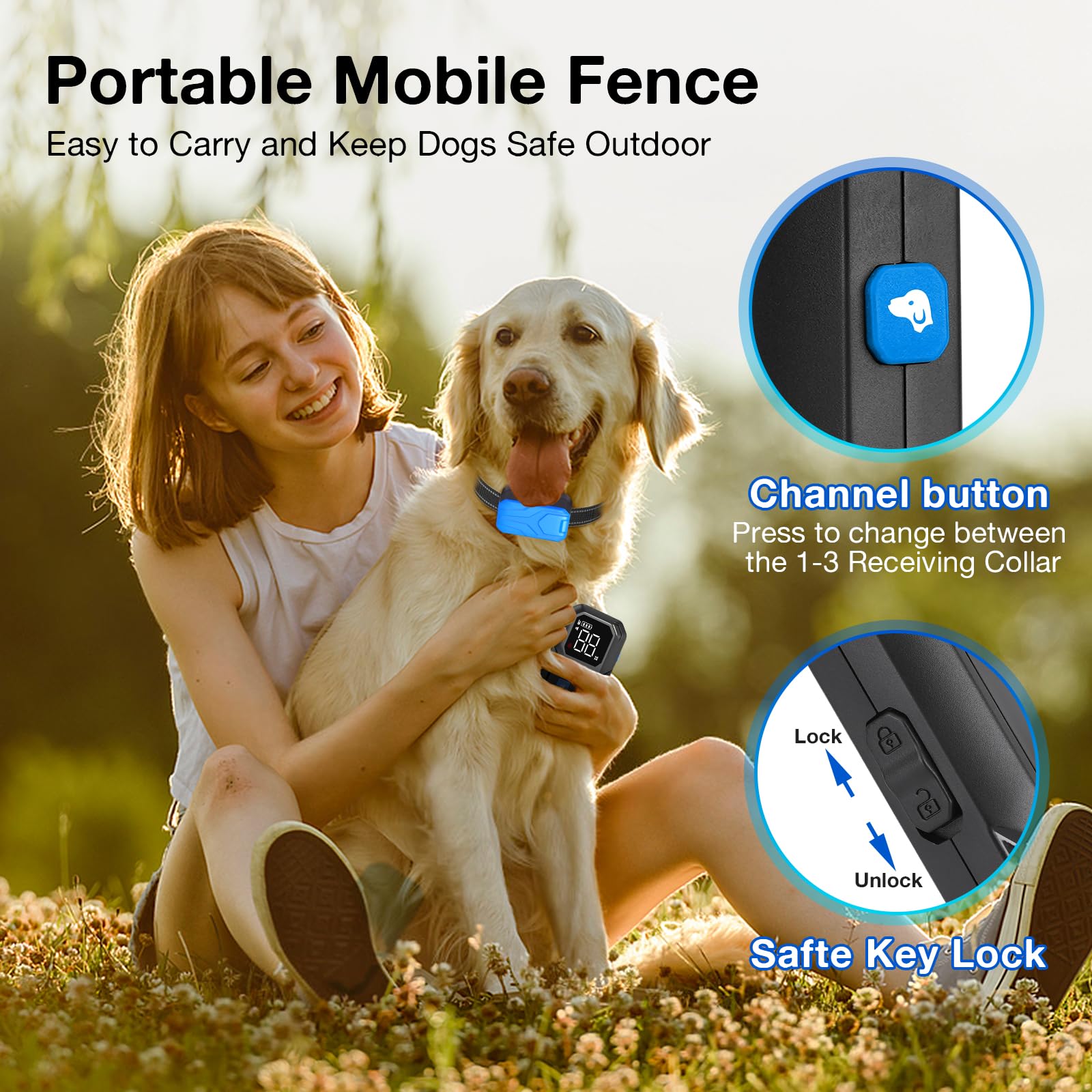 CPPSLEE Wireless Dog Fence System for 2 Dogs - Electric Pet Containment with 2 IPX7 Waterproof Rechargeable Training Collars | Indoor & Outdoor Use for Small to Large Dogs | Perfect for Backyard, Farm, and Park Training