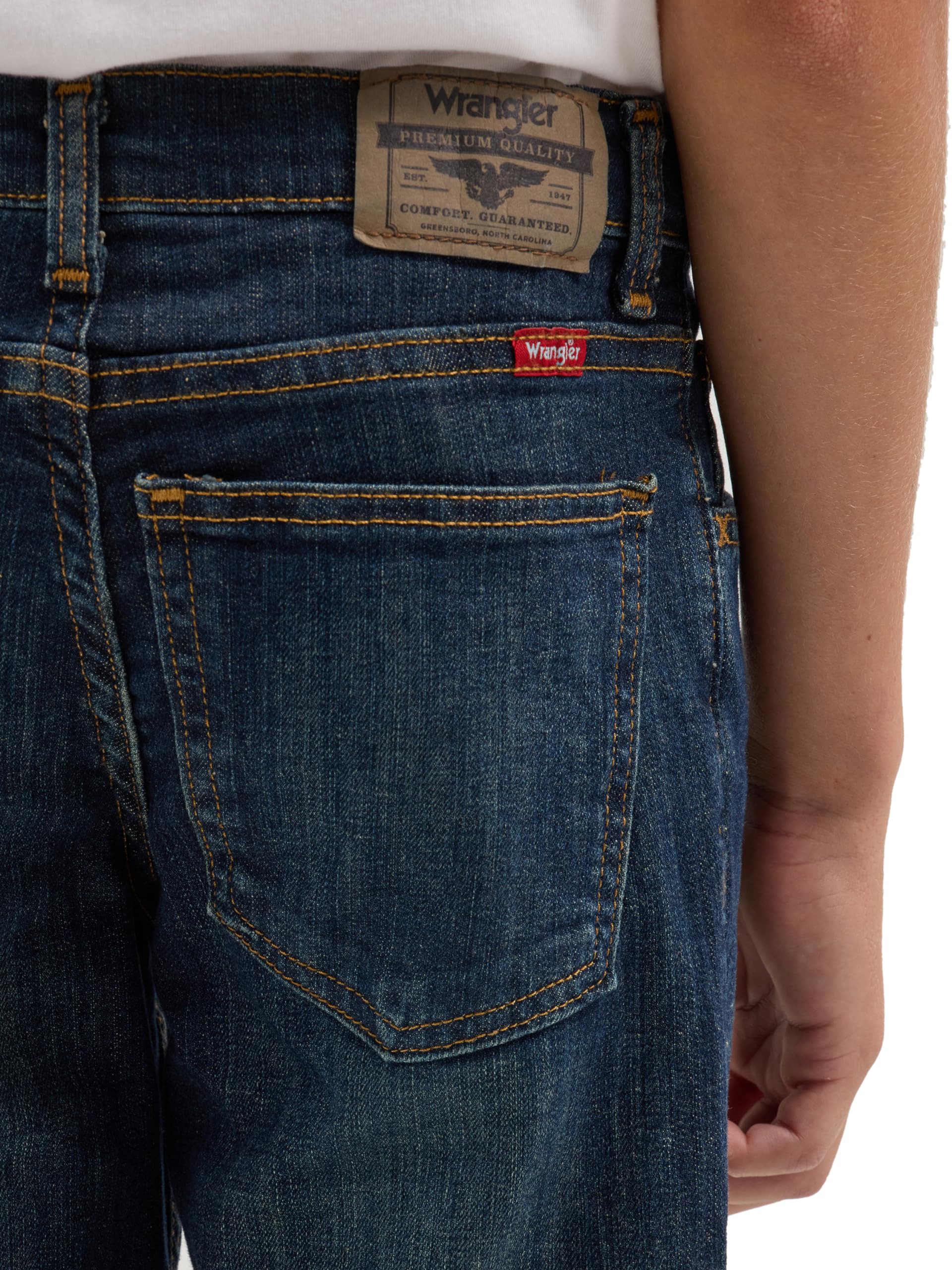 Wrangler Boys' Boot Cut Jeans for Kids - Classic Waldon Fit in Fresh Indigo Wash | Durable Denim Pants for School, Play & Everyday Wear