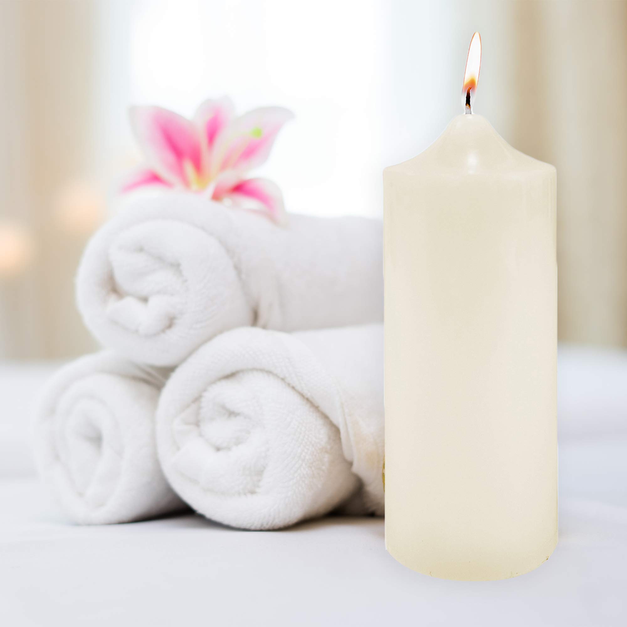 Unscented Ivory Pillar Candles 3