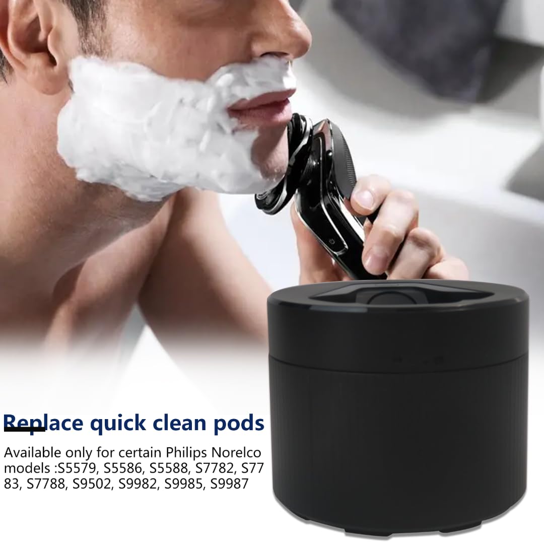 Philips Norelco Replacement Quick Clean Pod for Models S5831, S5832, S5835, S5836, S6600 - Easy Maintenance for Electric Shavers - Perfect for Home & Travel Grooming