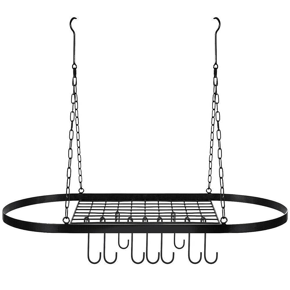 SverdloFG 10-Hook Iron Kitchen Storage Hanging Pot Rack - Space-Saving Cookware Organizer for Pantry, Cabinet, and Dish Rack - Perfect for Small Kitchens and Efficient Cooking