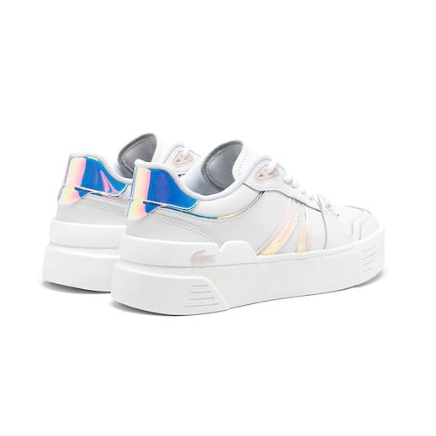Lacoste Women's L002 EVO 124 White Iridescent Sneakers - Stylish Casual Shoes for Women | Perfect for Everyday Wear, Work & Outings