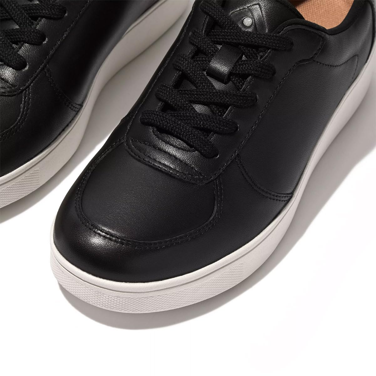 FitFlop Women's Rally Leather & Suede Panel Sneakers - Comfortable Walking Shoes for Work, Travel & Everyday Wear