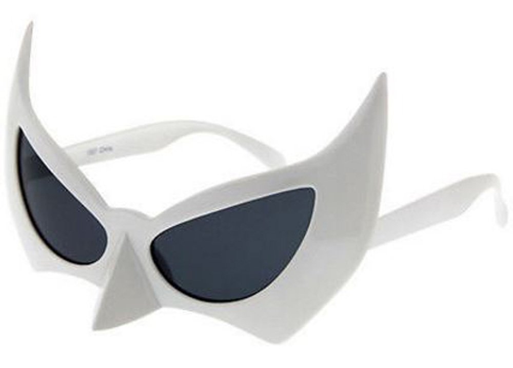 Fashion Rimless Bat Sunglasses for Women & Men - UV 400 Protection Goth Glasses for Halloween Party, Cosplay, Night Out & Vampire Themed Events