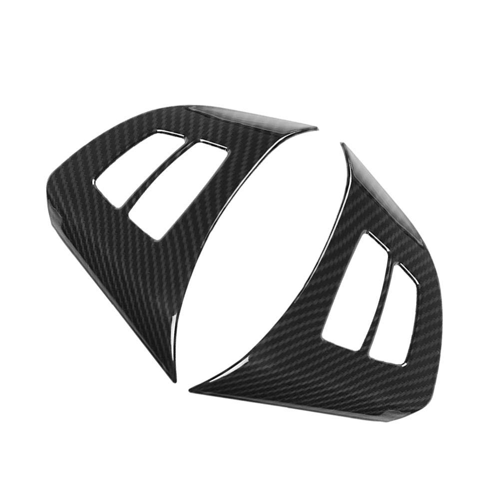 Premium ABS Plastic Carbon Fiber Steering Wheel Button Trim Cover - Pack of 2 Black Replacement Frame Decoration for BMW X5 E70 (2008-2013) - Upgrade Your Car Interior & Enhance Driving Experience