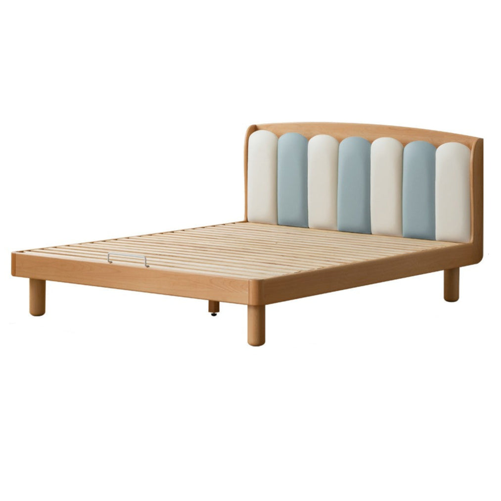 Solid Beech Wood Soft Single Kids Bed - Durable & Safe Children's Bedroom Furniture for Toddlers & Teens - Perfect for Bedrooms, Daycare, and Guest Rooms