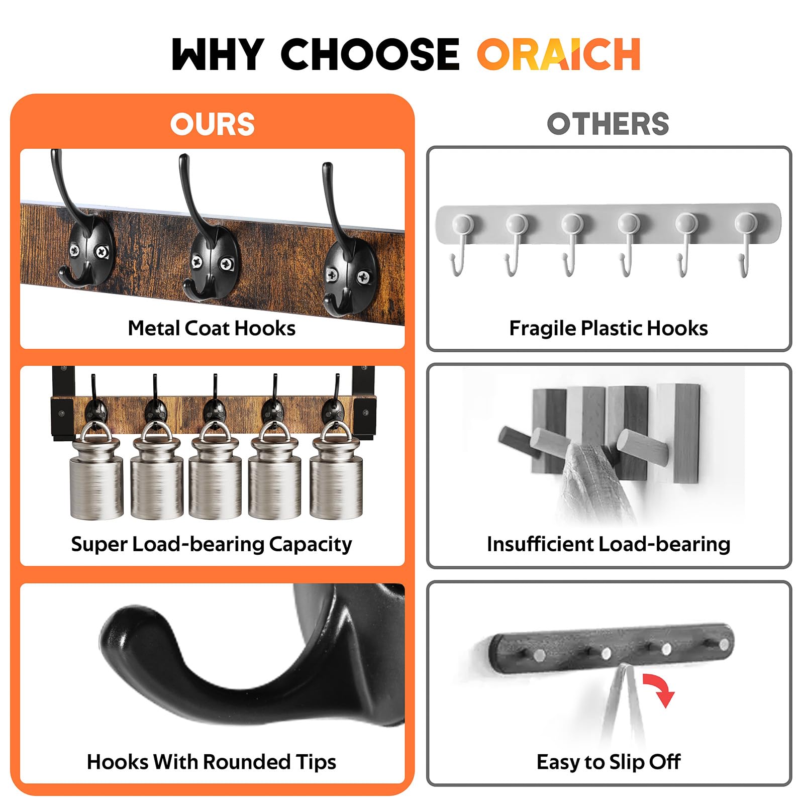 Wall Mounted Coat Rack with Shelf - Space Saving Entryway Organizer for Coats, Backpacks, Keys & Clothes - Floating Wall Shelf Hanger for Living Room, Bathroom, Bedroom & Kitchen Decor