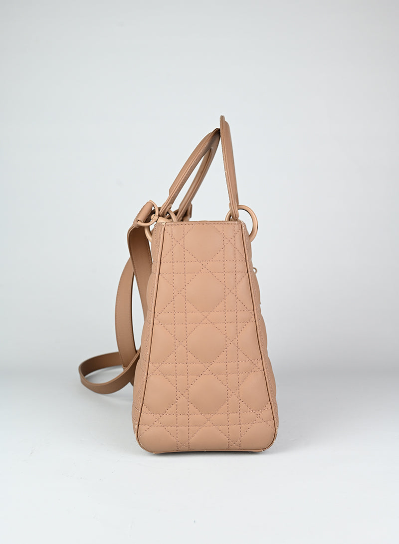 Dior Lady Dior Leather Handbag in Toffee Brown | Luxury Designer Tote Bag for Women | Perfect for Work, Evening Events & Special Occasions