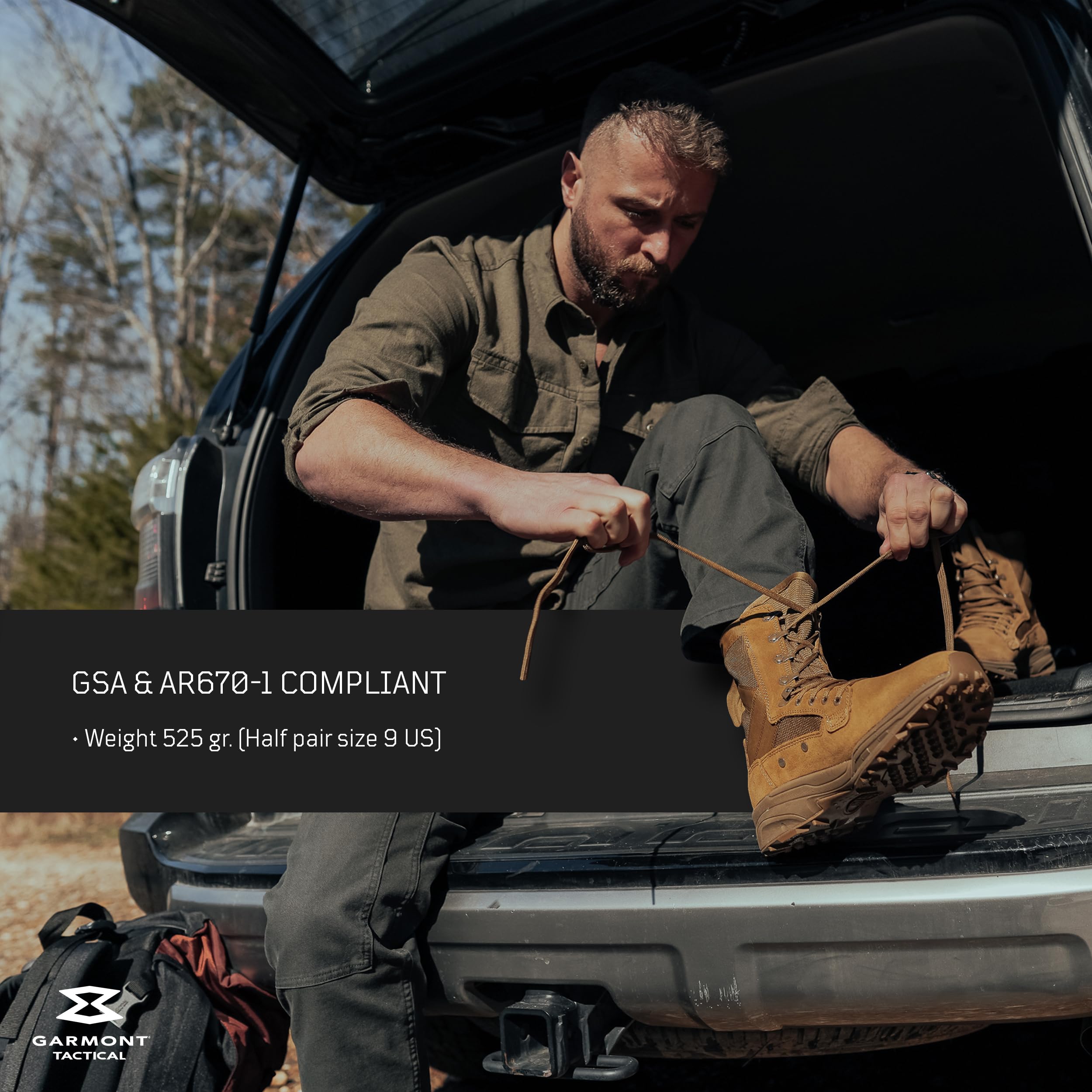 GARMONT TACTICAL T8 NFS 670 Military Combat Boots for Men & Women - T.A.A. Compliant, AR670-1 Approved, Lightweight Suede Leather - Perfect for Army, Air Force, Outdoor Hiking & Tactical Operations