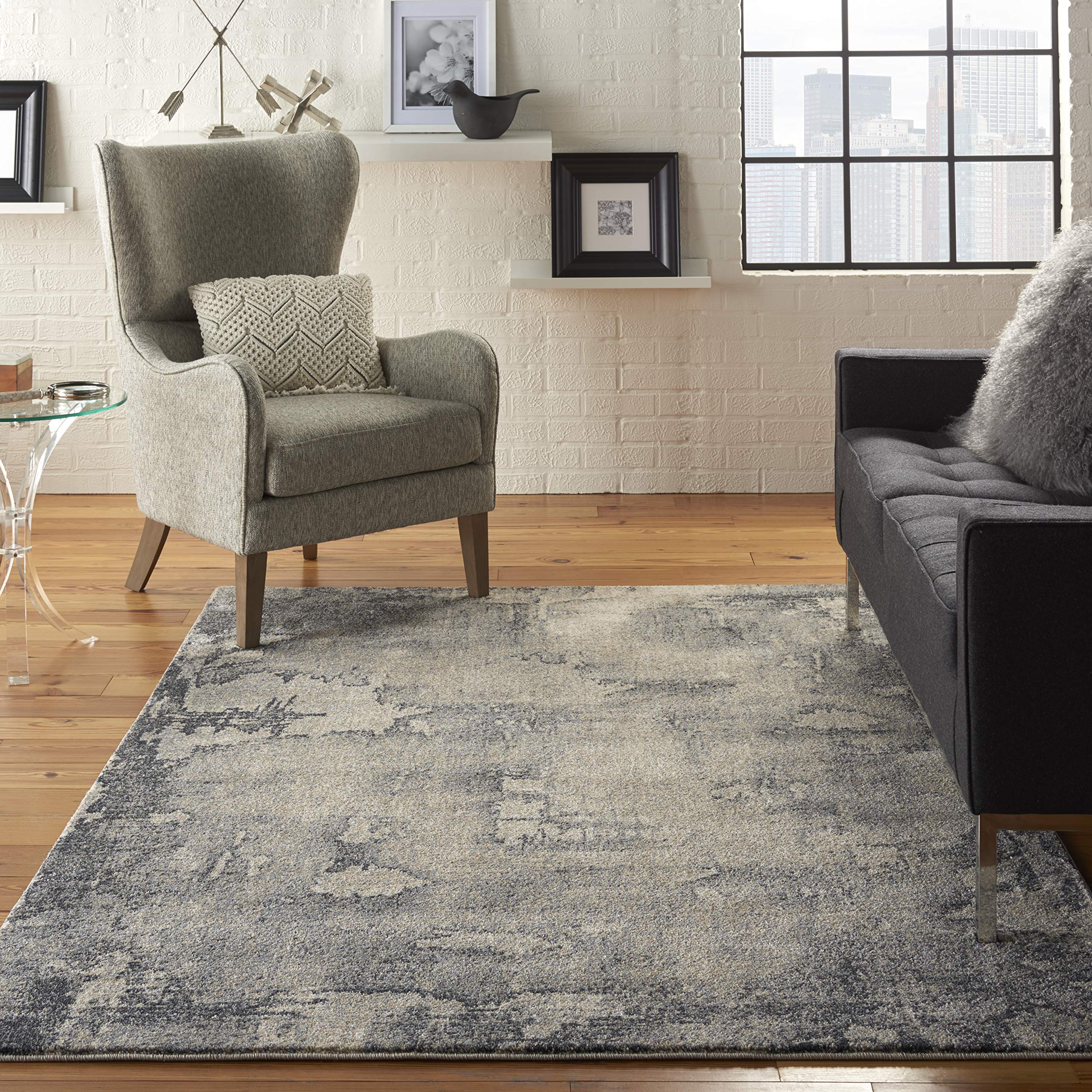 Kathy Ireland Home Moroccan Celebration Abstract Blue/Beige 3'10