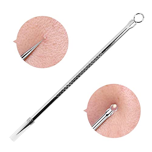 2 Pack Blackhead Remover & Pimple Popper Tool Kit - Stainless Steel Blemish Extractor for Whitehead & Blackhead Removal - Includes 3 Eyebrow Razors - Safe Acne Treatment for Face & Nose - Perfect for Home Skincare & Travel