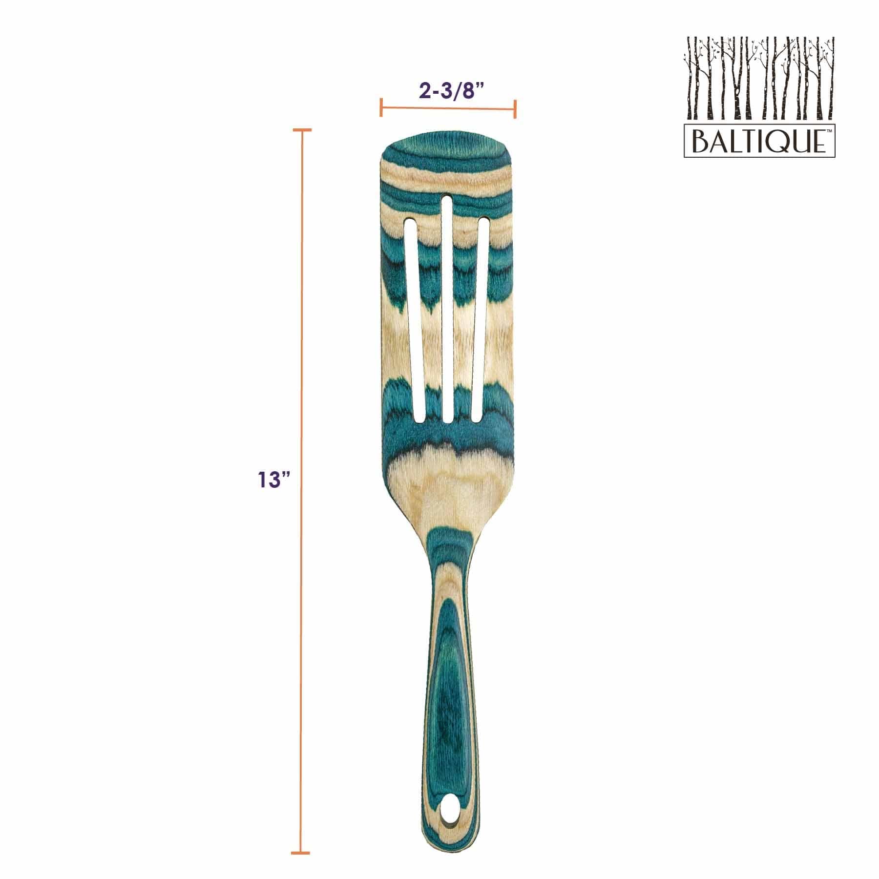 Baltique® Mykonos Collection Spurtle - 13 Inch Wooden Stirring Spoon for Cooking, Baking & Mixing - Perfect for Sauces, Soups, Pancakes & Desserts