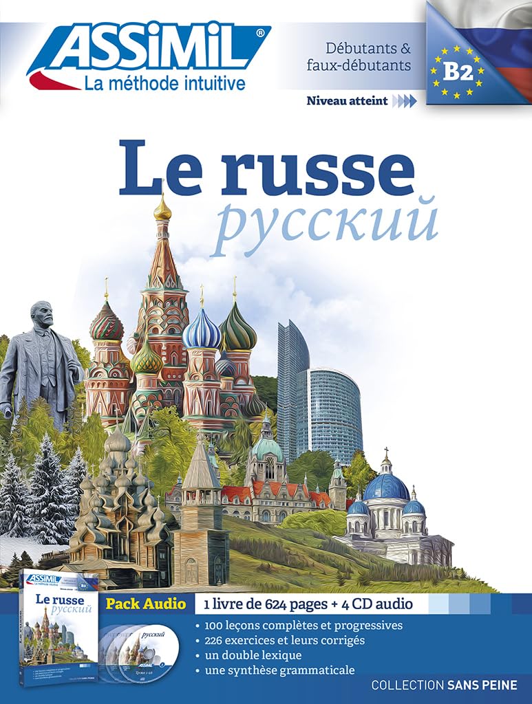 Learn Russian for French Speakers - Complete Book & 4 Audio CDs Set | Russian Language Learning Course | Perfect for Beginners, Travel & Business Communication