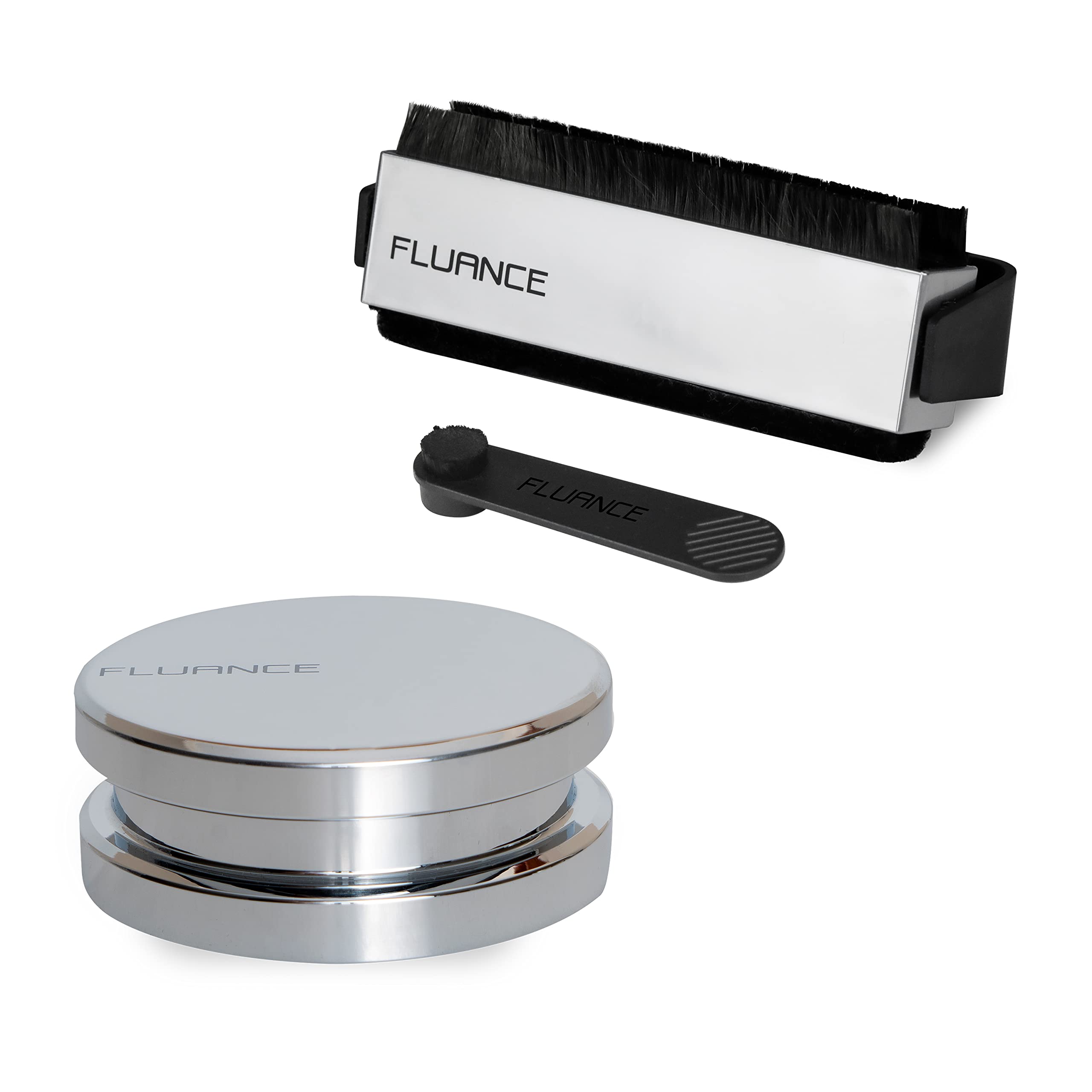 Fluance VB52RW02 Premium Vinyl Record Accessory Kit - Includes Anti-Static Carbon Fiber Brush, Stylus Cleaner & Record Weight for Turntables - Perfect for Vinyl Enthusiasts & Audiophiles (Home Audio Setup, Record Cleaning & Maintenance)