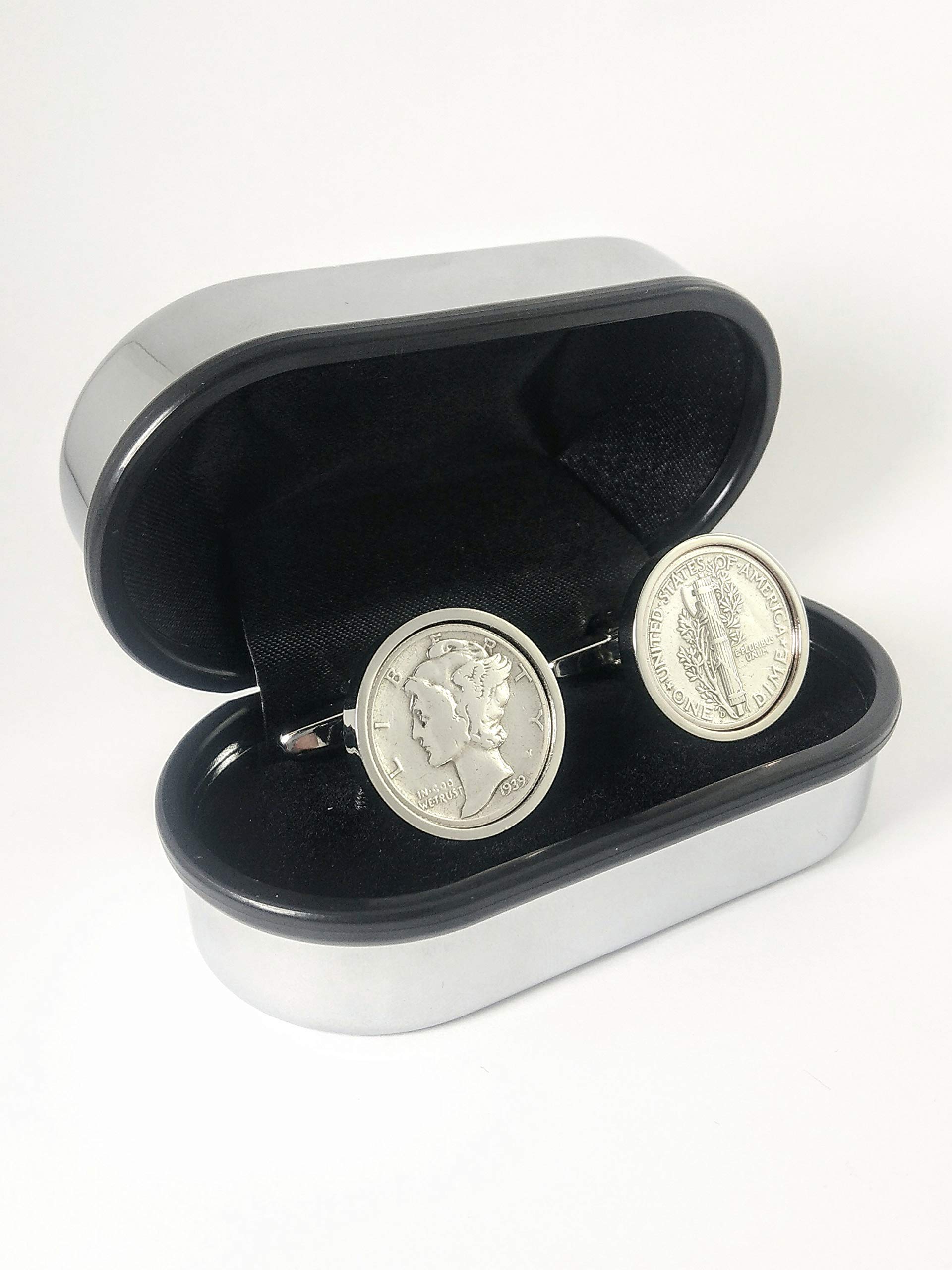 Genuine 1946 Coin Cufflinks - Rhodium Plated Vintage Birthday Gift for Men - Perfect 1946 Birthday Present, Anniversary & Father's Day Gift Idea
