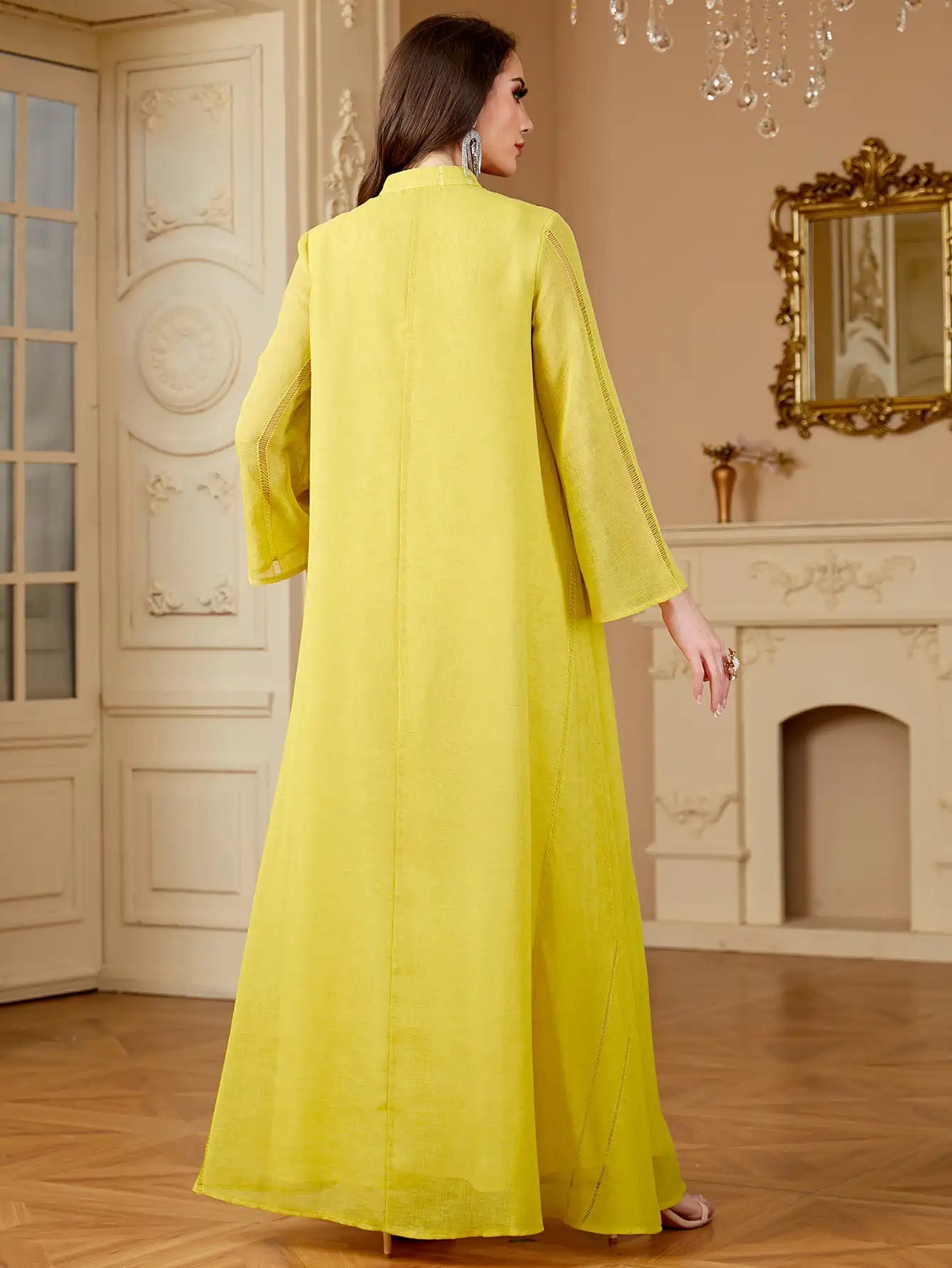 Elegant Eid Sequins Embroidery Caftan Dress for Women - Party & Wedding Guest Outfit - Perfect for Holiday Celebrations, Bridal Showers, and Special Occasions