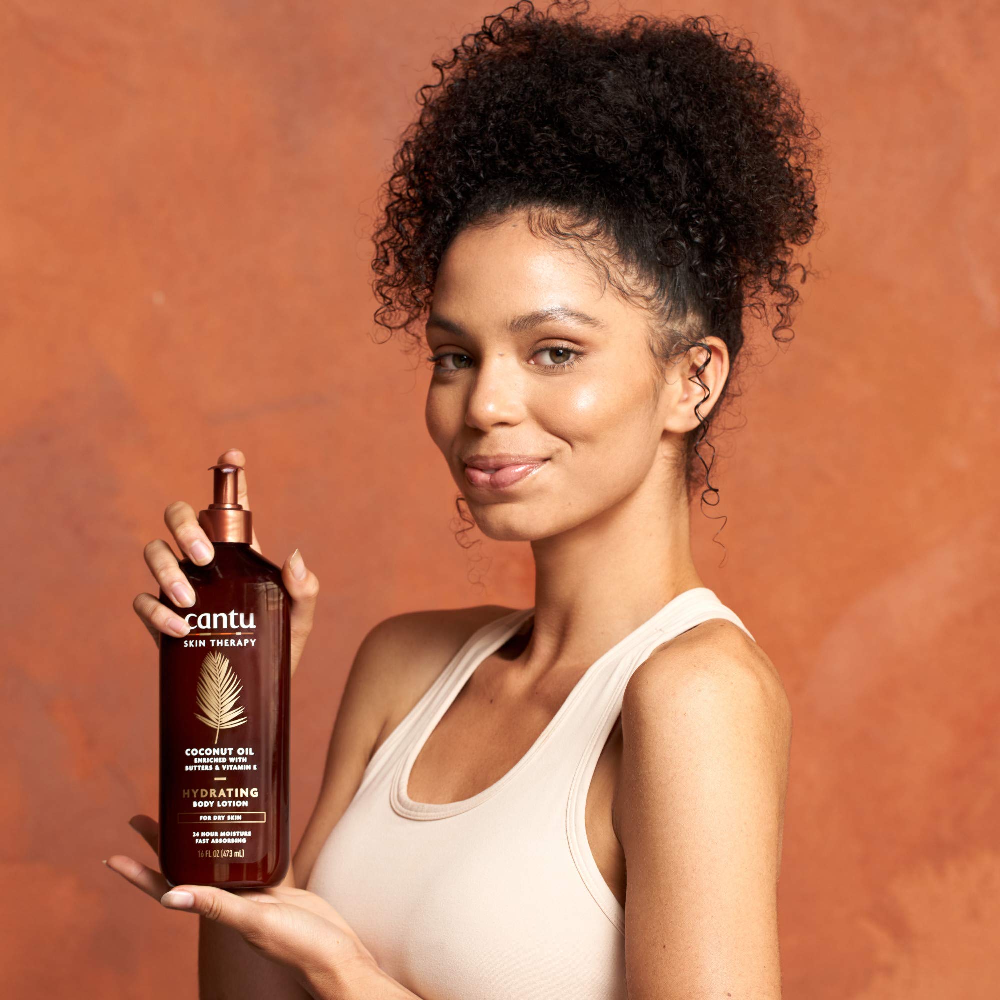 Cantu Coconut Oil Body Lotion for Dry Skin - 16 Fl Oz Hydrating Moisturizer with Natural Ingredients | Perfect for Daily Use, After Shower & Winter Care
