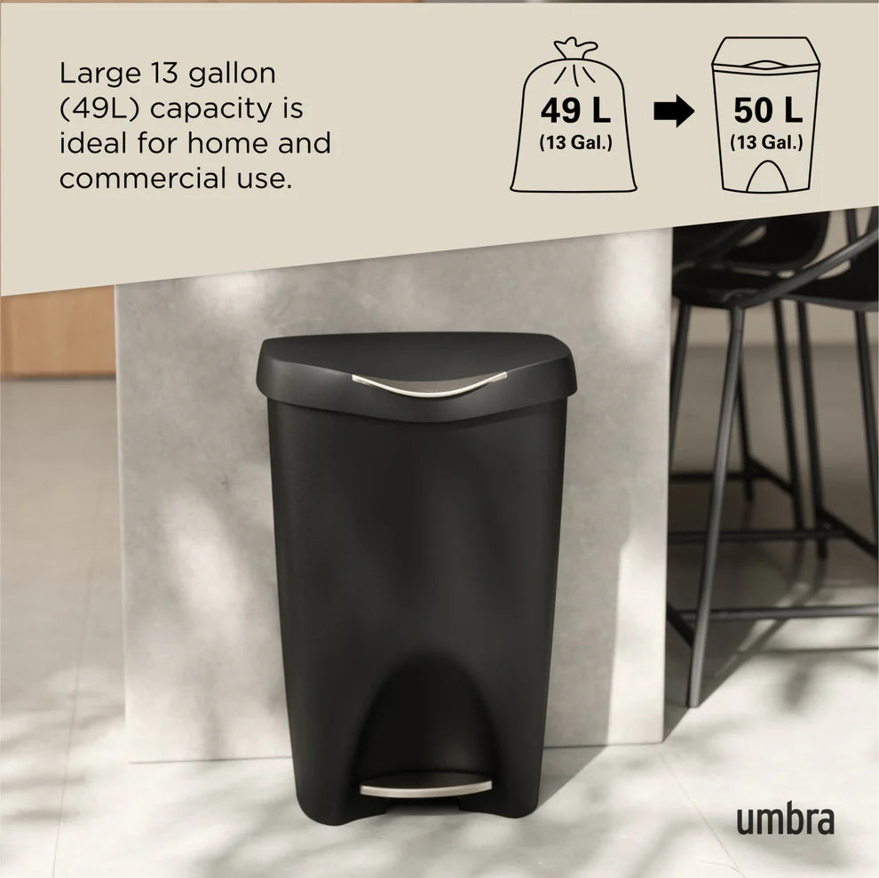 50L Step-On Trash Can with Lid - Hands-Free Foot Pedal Kitchen Garbage Bin for Home, Office, and Bathroom - Odor Control & Leak Proof Design