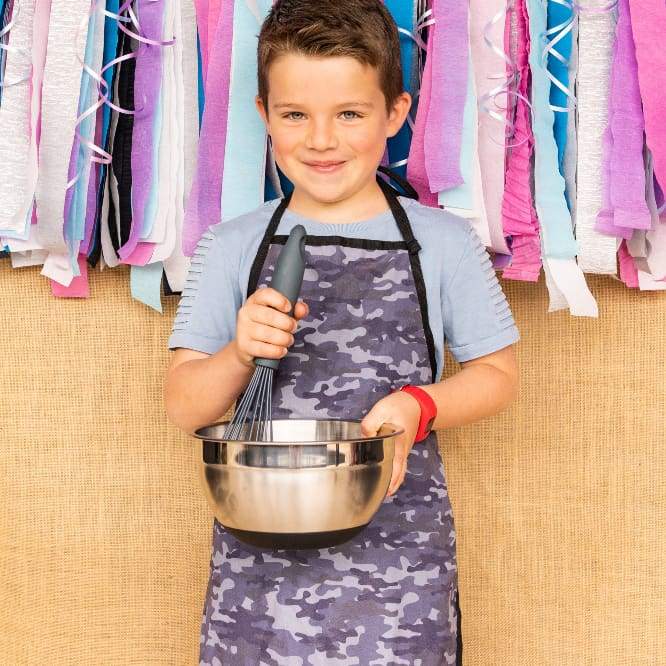 Little Lunchbox Co. Kids Camo Apron - Durable & Washable Cooking Apron for Children - Perfect for Baking, Cooking & Arts & Crafts