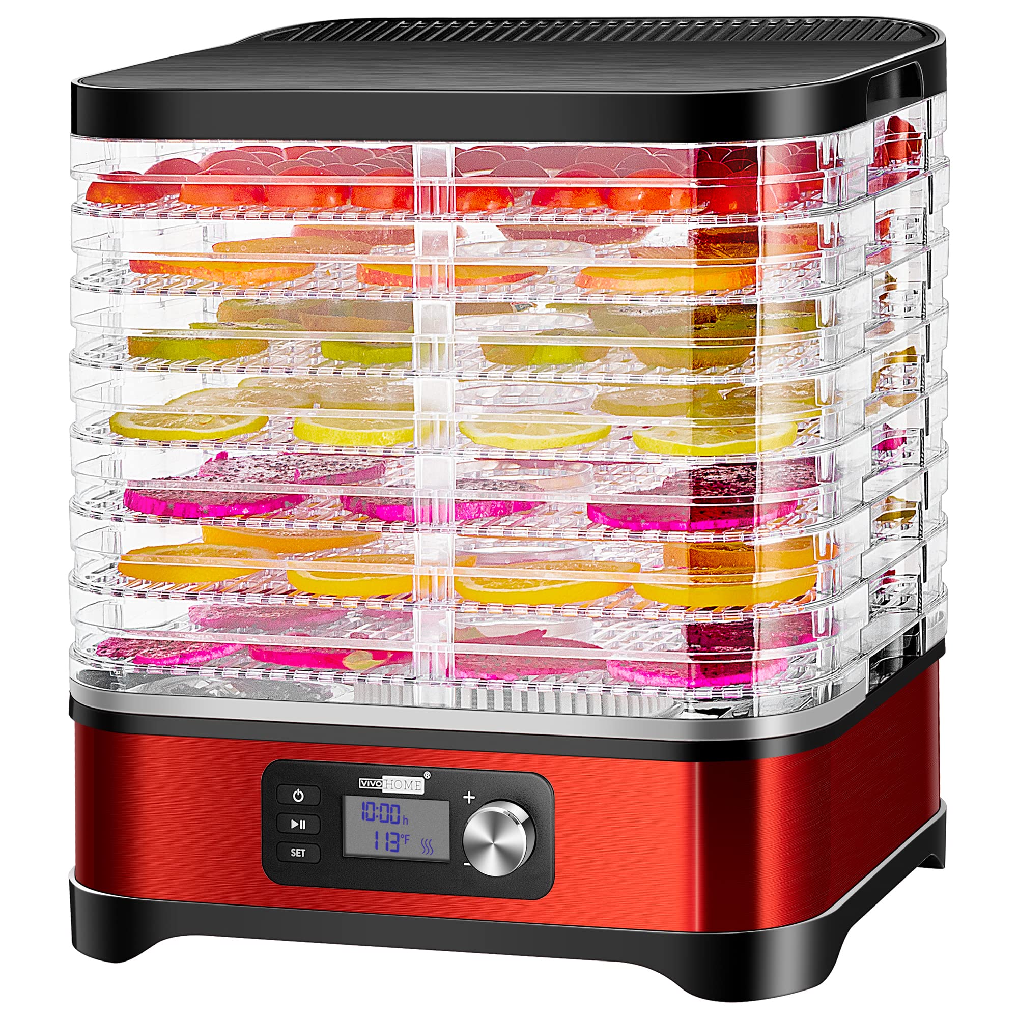 VIVOHOME 400W Electric Food Dehydrator with 8 Trays & Ice Shaver - 143lbs/hr Capacity for Jerky, Fruits & Snow Cones - Perfect for Home Kitchen & Camping