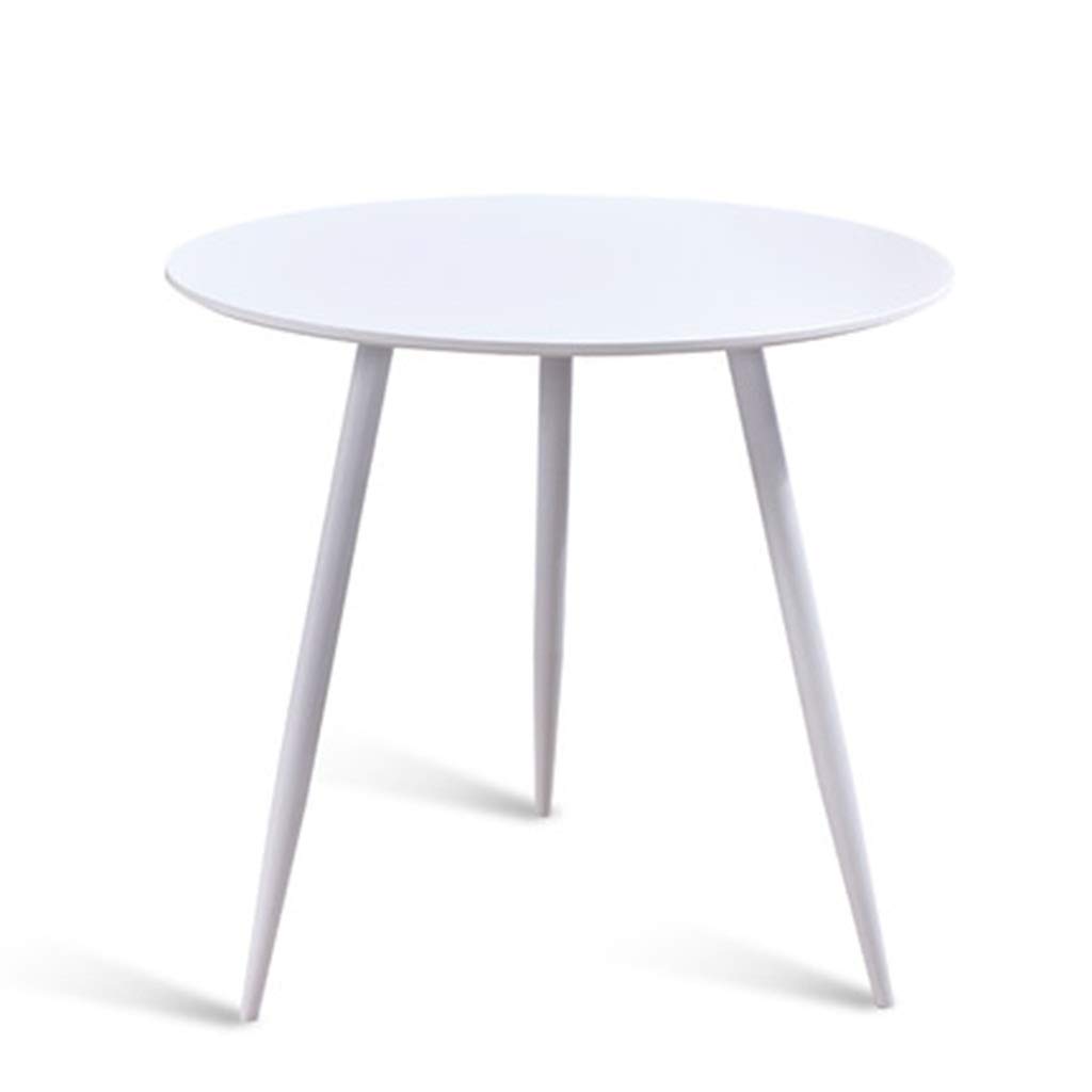 LiRuiPengBJ Round Side Table - Small Accent Table with Metal Legs, 80x75cm Snack Coffee Table for Living Room, Sofa, Corner - Perfect for Small Spaces (White) - Ideal for Coffee, Books & Decor