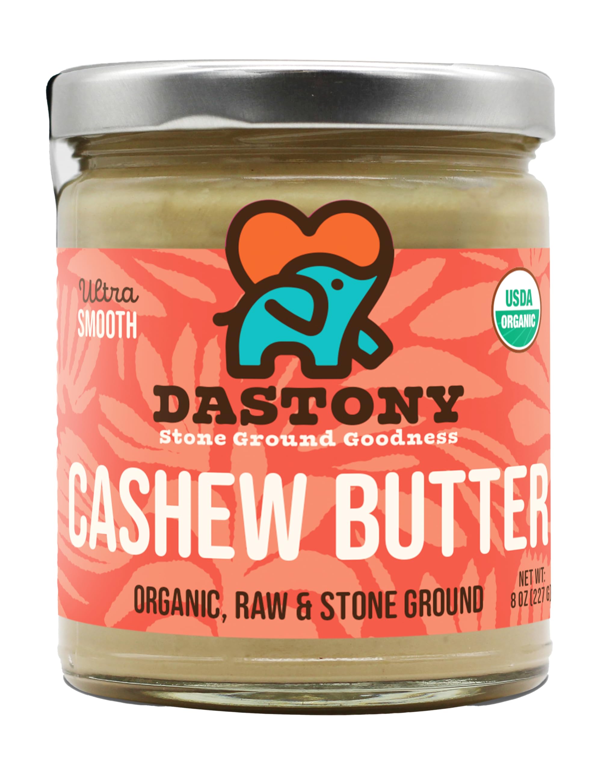 Organic Raw Cashew Butter 8 oz - Single Ingredient, Vegan, Paleo, Keto Friendly, Non-GMO, Gluten Free - Perfect for Smoothies, Baking & Healthy Snacks
