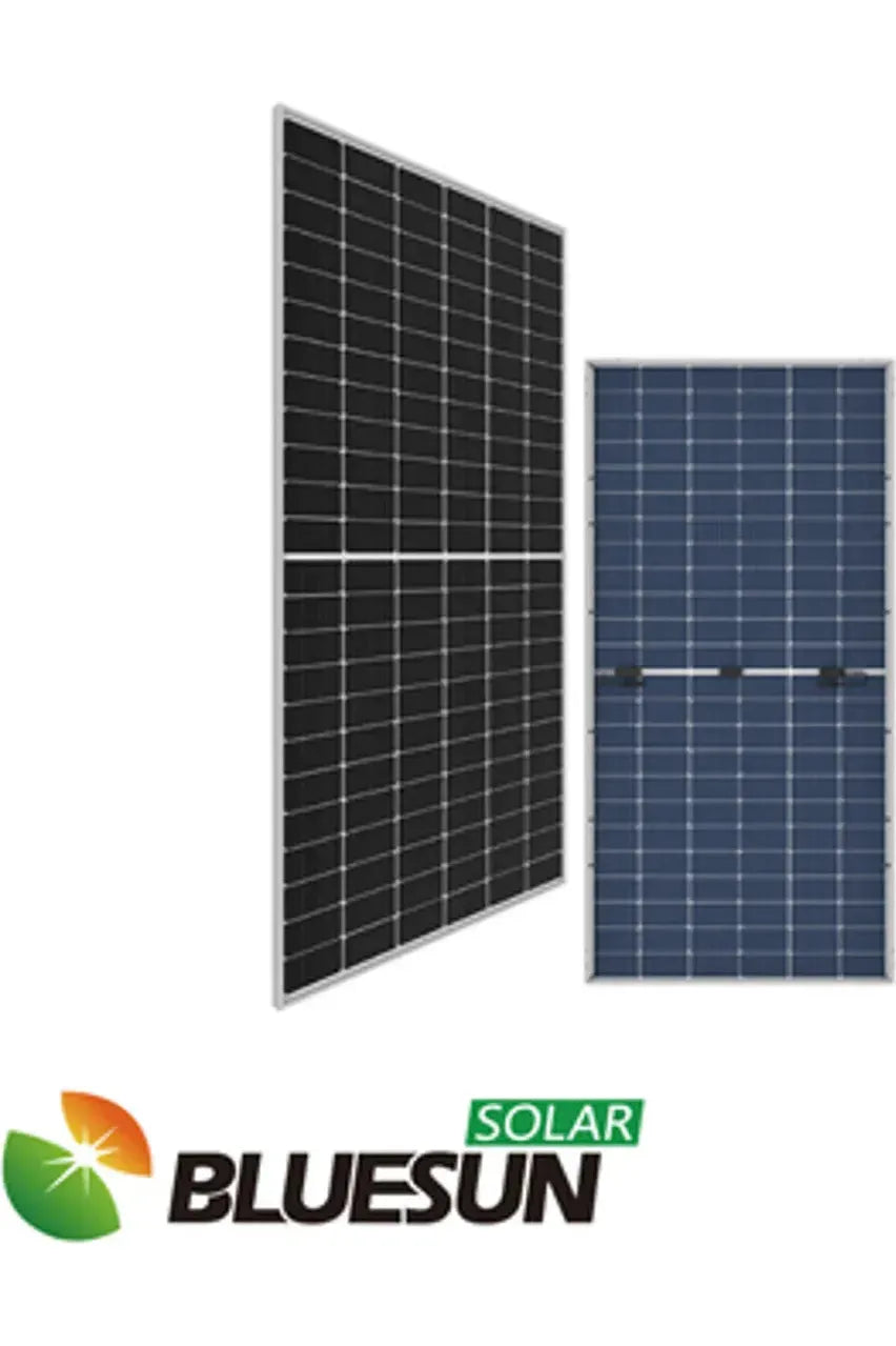 BlueSun 460W Half Cell Bifacial Solar Panel (Silver Frame) | High Efficiency 575W Bifacial Power Output | Ideal for Residential Rooftop & Commercial Solar Installations