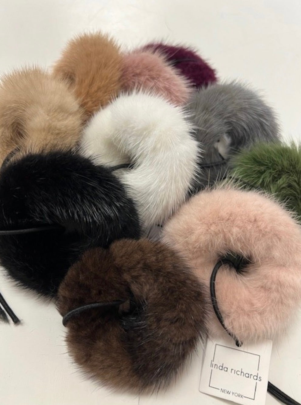 Luxury Genuine Mink Hair Scrunchies for Women - Soft & Elegant Hair Accessories for Ponytails, Buns & Everyday Styling