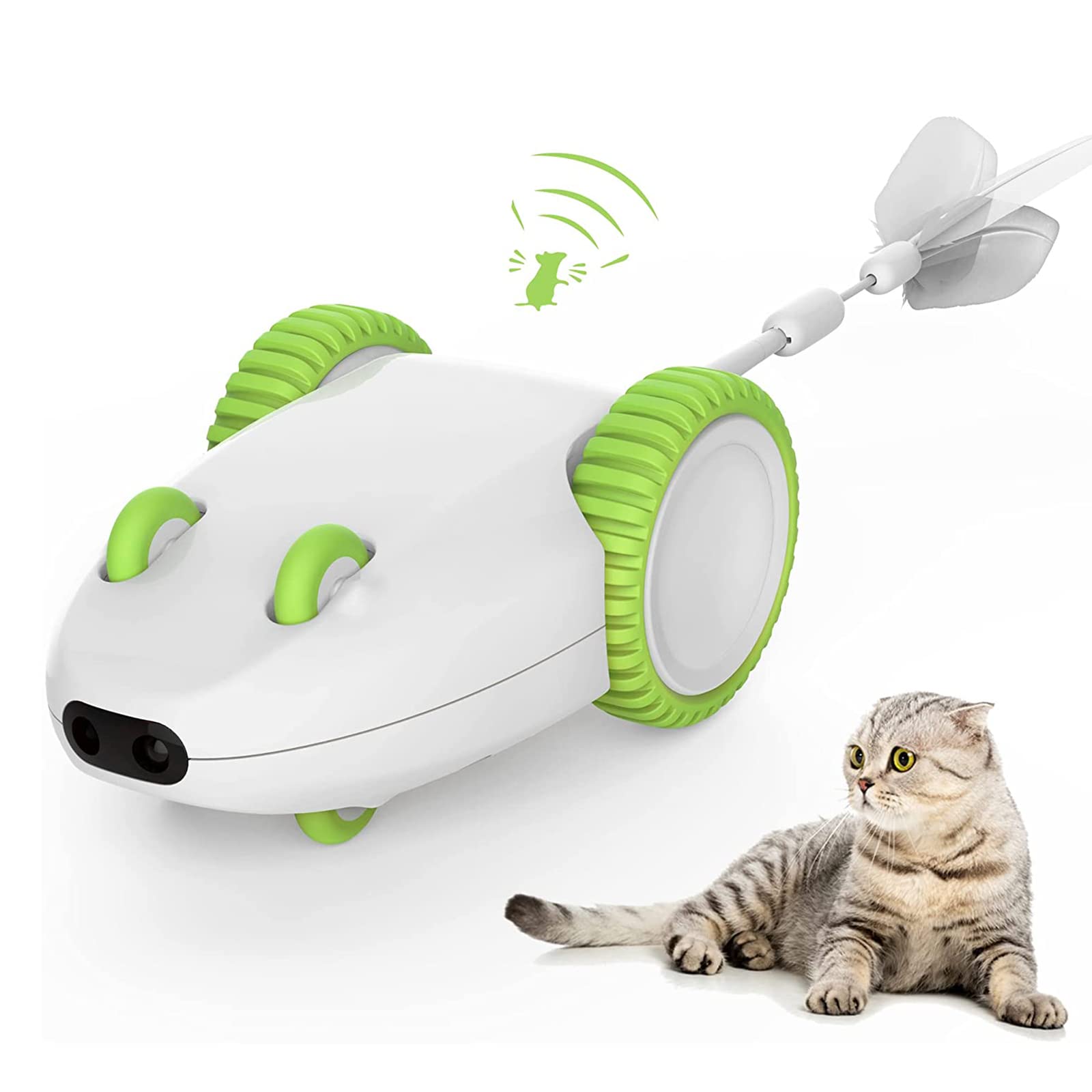 Automatic Cat Toys for Indoor Cats - Smart Interactive Electronic Cat Mouse Toy with Rechargeable Battery & Catnip Wand | Fun Exercise & Stress Relief for Kittens