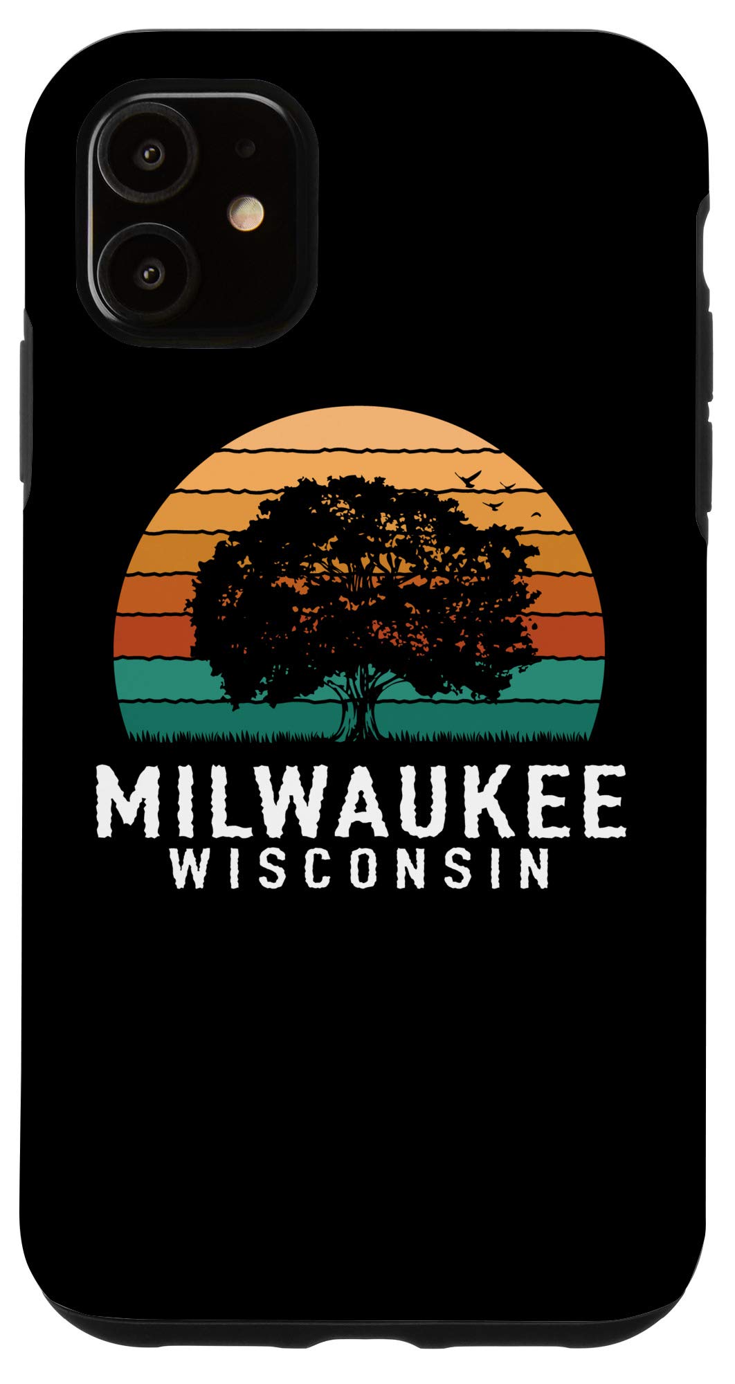 iPhone 11 Case - Milwaukee Vintage Sunset Wisconsin Souvenir Phone Cover - Perfect for Travelers & Wisconsin Lovers, Great Gift Idea for Friends & Family