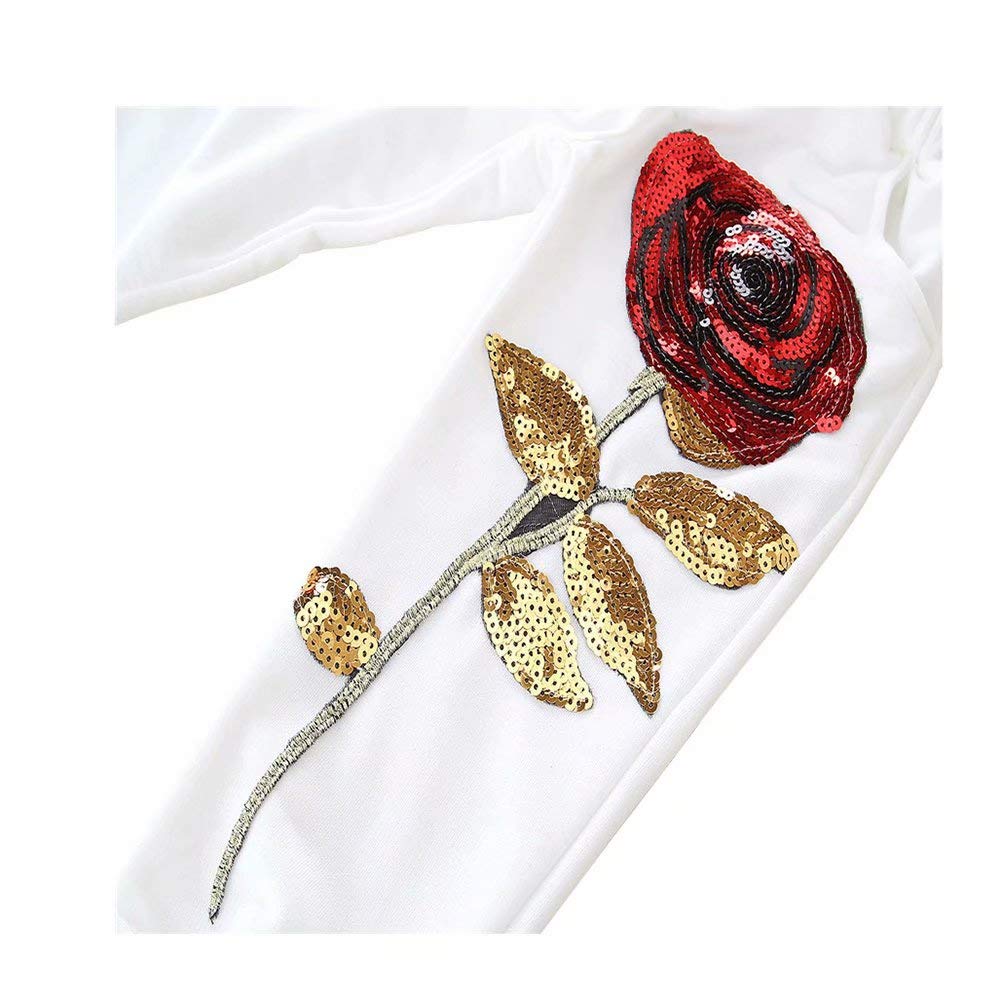 Sparkly Toddler Girl's Sequined Flower Outfit Set - Fall Fashion for Toddlers | Perfect for Birthday Parties, Photo Shoots & Holiday Events