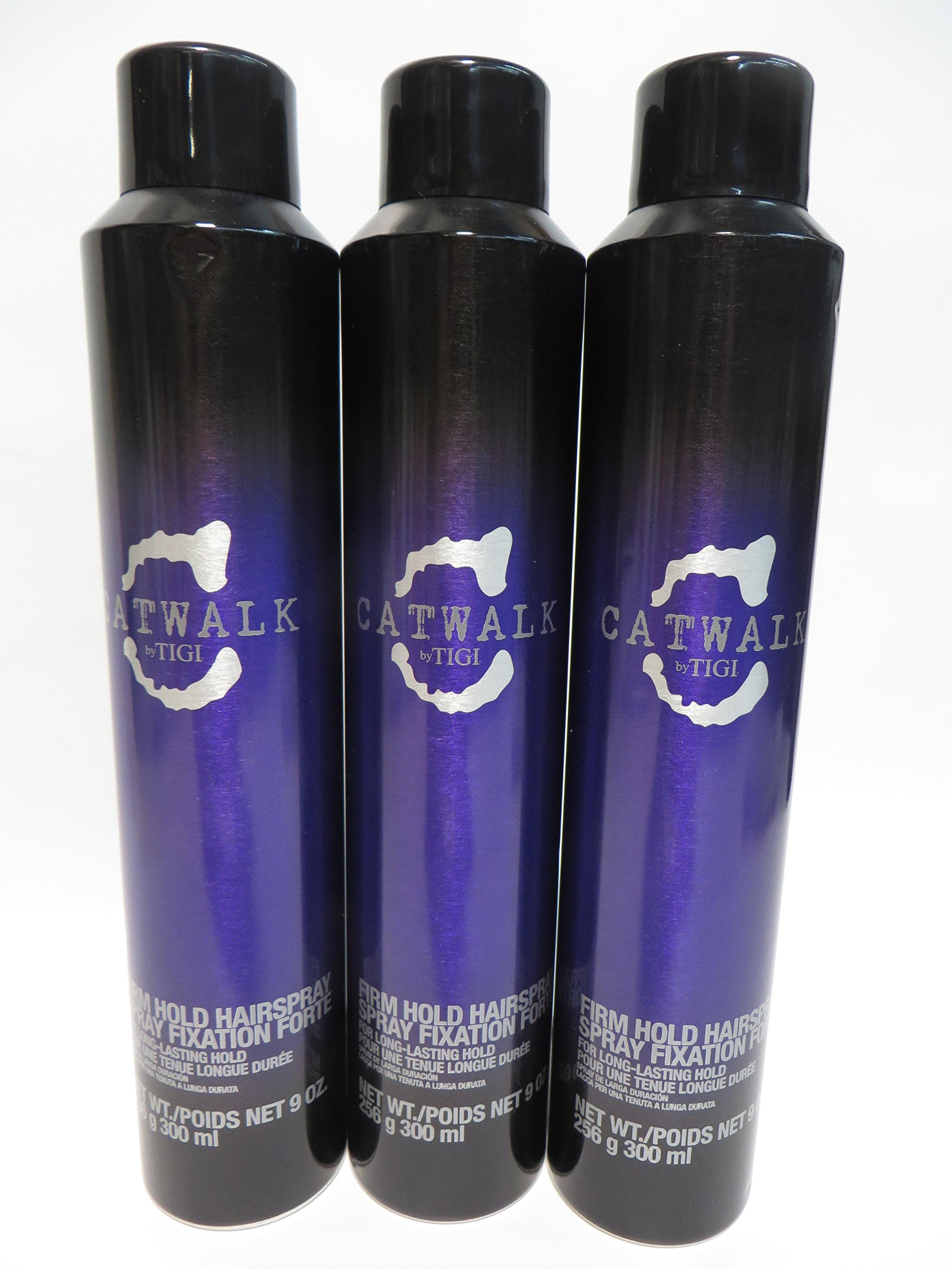 Catwalk Firm Hold Hair Spray 9oz (3-Pack) - Strong Long-Lasting Hairspray for All-Day Volume & Style - Perfect for Salon Styling, Updos & Special Occasions