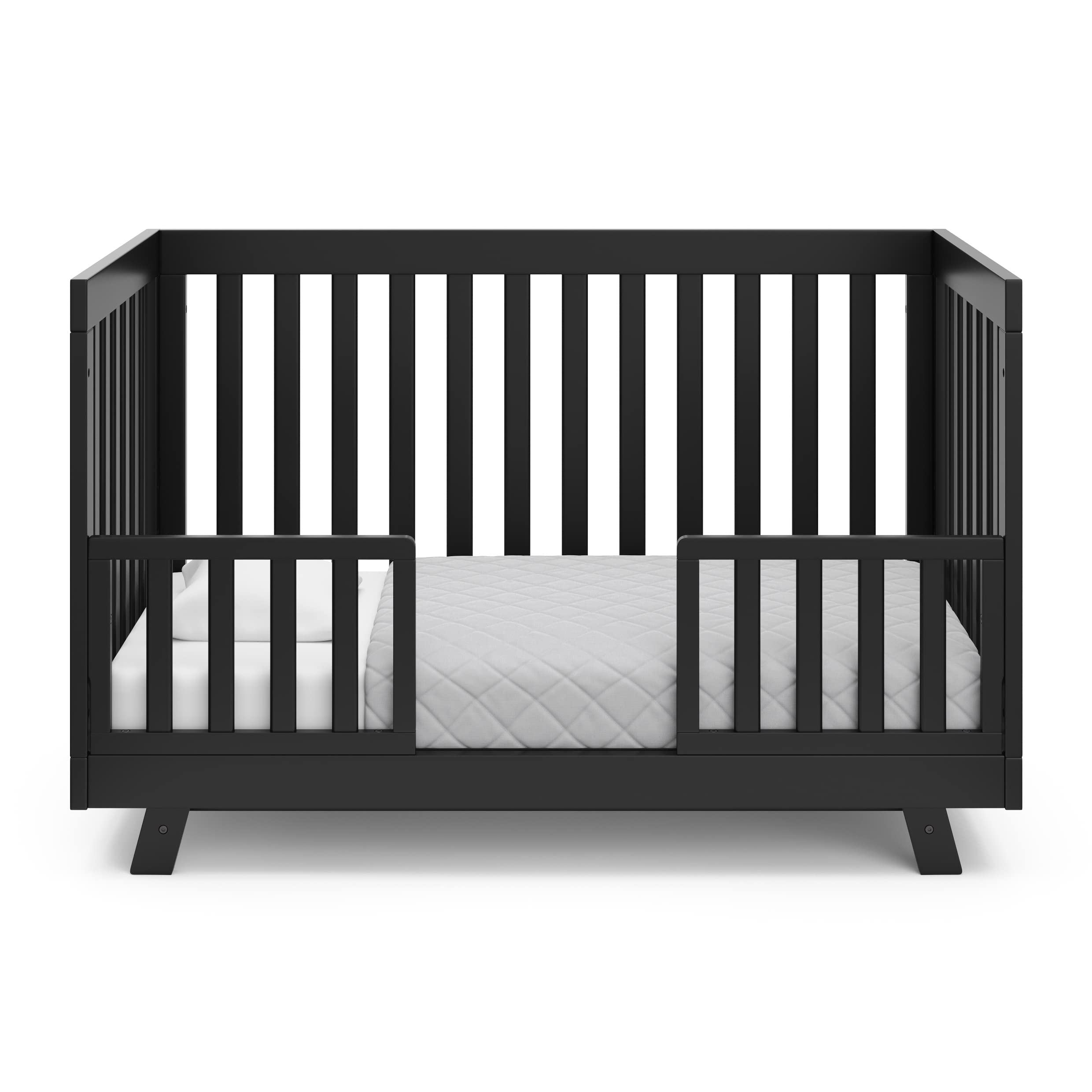 Storkcraft Beckett Convertible Crib in Black – Converts from Baby Crib to Toddler Bed & Daybed, Fits Standard Full-Size Crib Mattress, Adjustable Mattress Support Base – Perfect for Nursery, Kids Room & Daycare Use