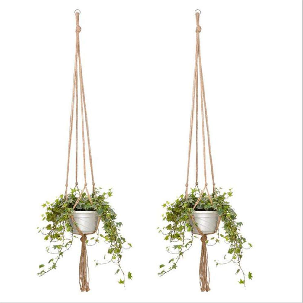 1Pc Macrame Plant Hanger Basket - 90Cm Cotton Rope Indoor/Outdoor Hanging Planter for Home Garden Decor - Perfect for Boho Living Room, Patio, Balcony & Porch Plant Display