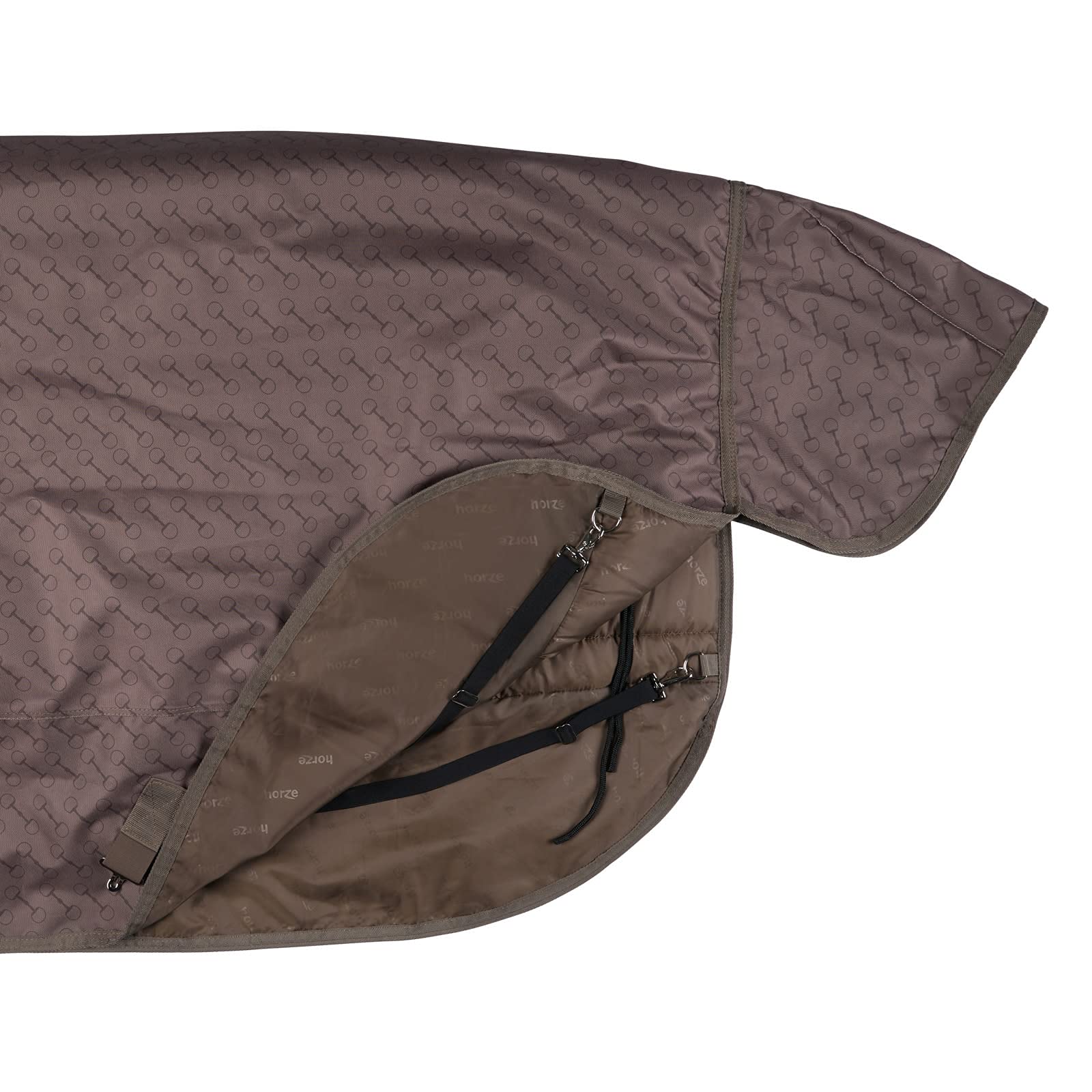 HORZE Avalanche 1200D Ripstop High Neck Heavy Weight Waterproof Horse Turnout Blanket (300g Fill) - Chocolate Chip Brown/Dark Brown - 75 in - Winter Stable Blanket for Cold Weather Horse Protection