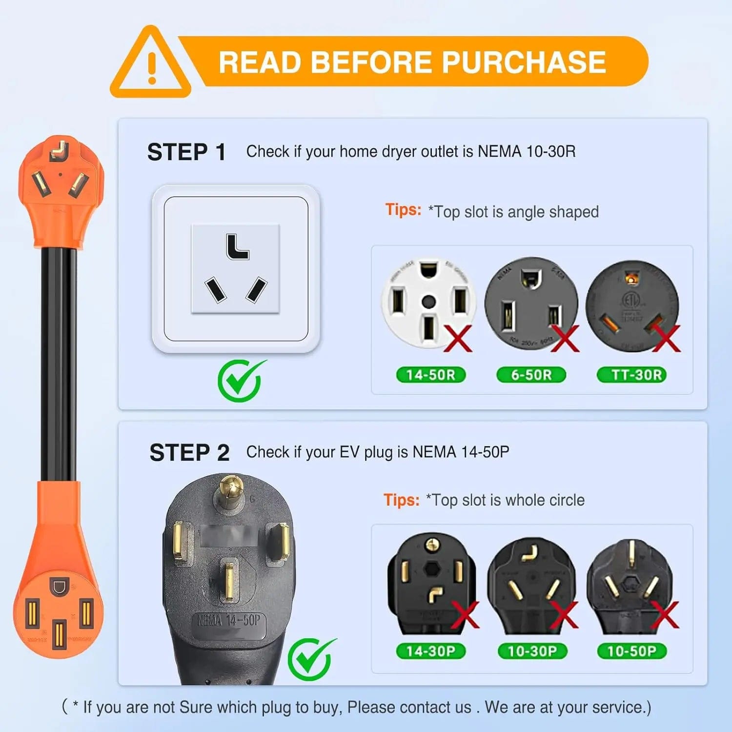 30AMP to 50AMP 3-Prong EV Charger Adapter Cord - Compatible with Tesla, Chevy, Nissan & More - Perfect for Home & RV Charging Stations