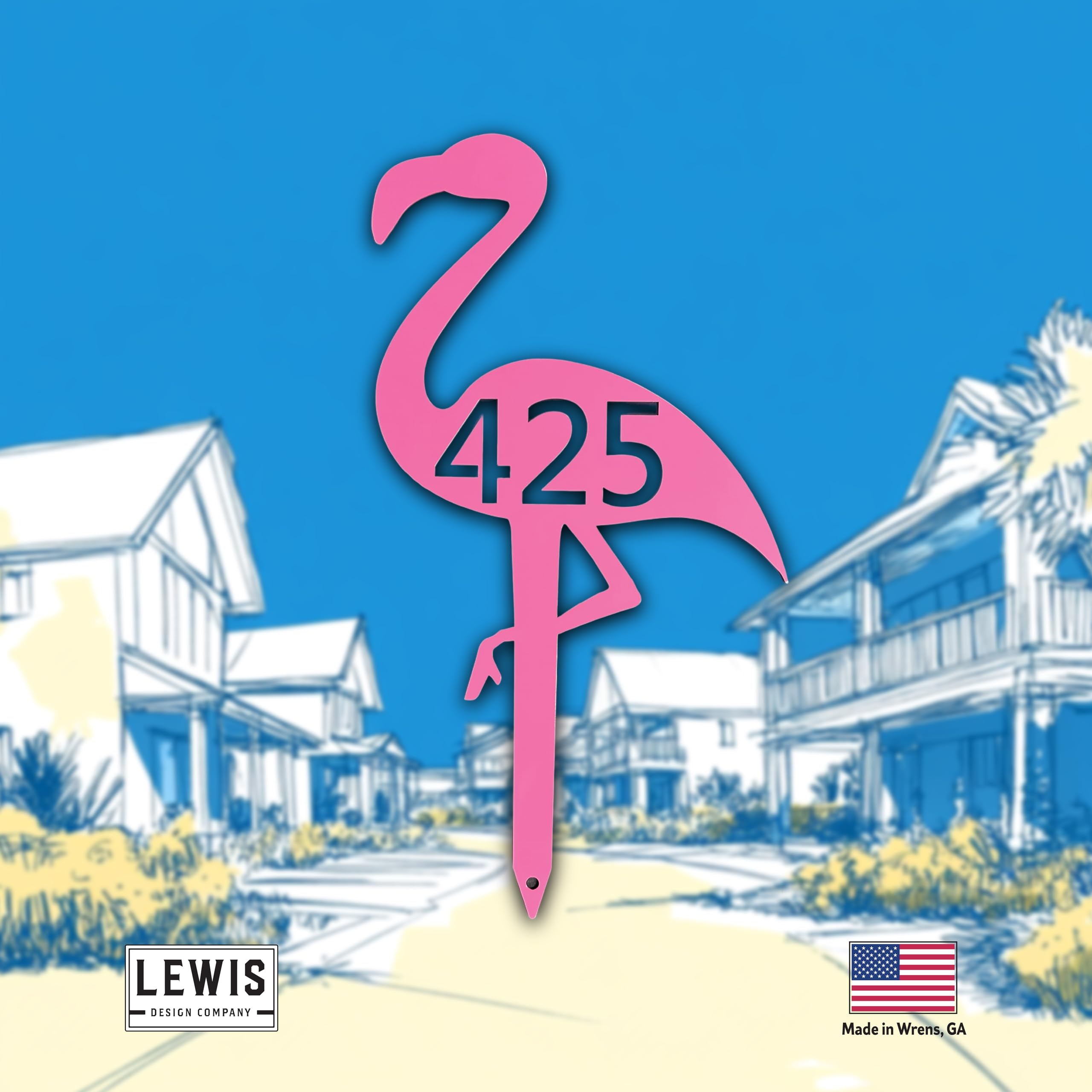 Custom Flamingo Address Sign - 27