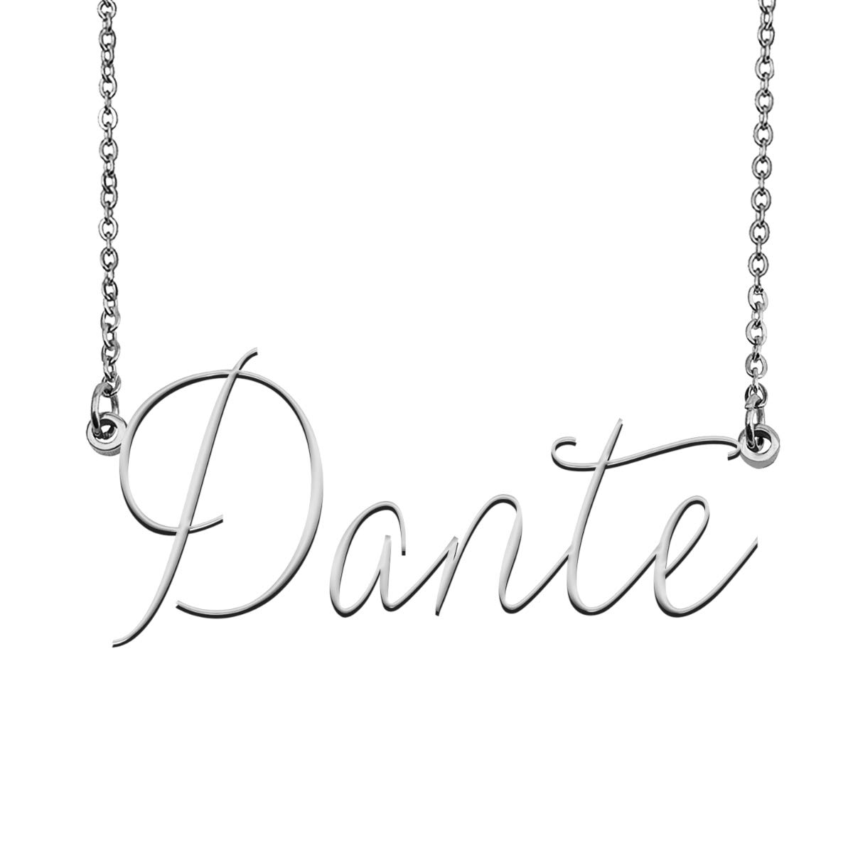 Custom Dante Name Necklace - Personalized Name Plate Jewelry for Women & Girls - Birthday Gift, Anniversary Present, Valentine's Day Jewelry - Perfect for Everyday Wear & Special Occasions