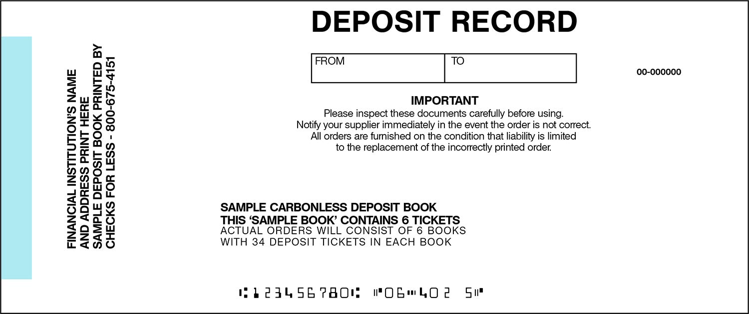 Business Deposit Books - 2-Part Carbonless Duplicate Deposit Tickets (600 Sheets) for Small Business Banking & Accounting Records