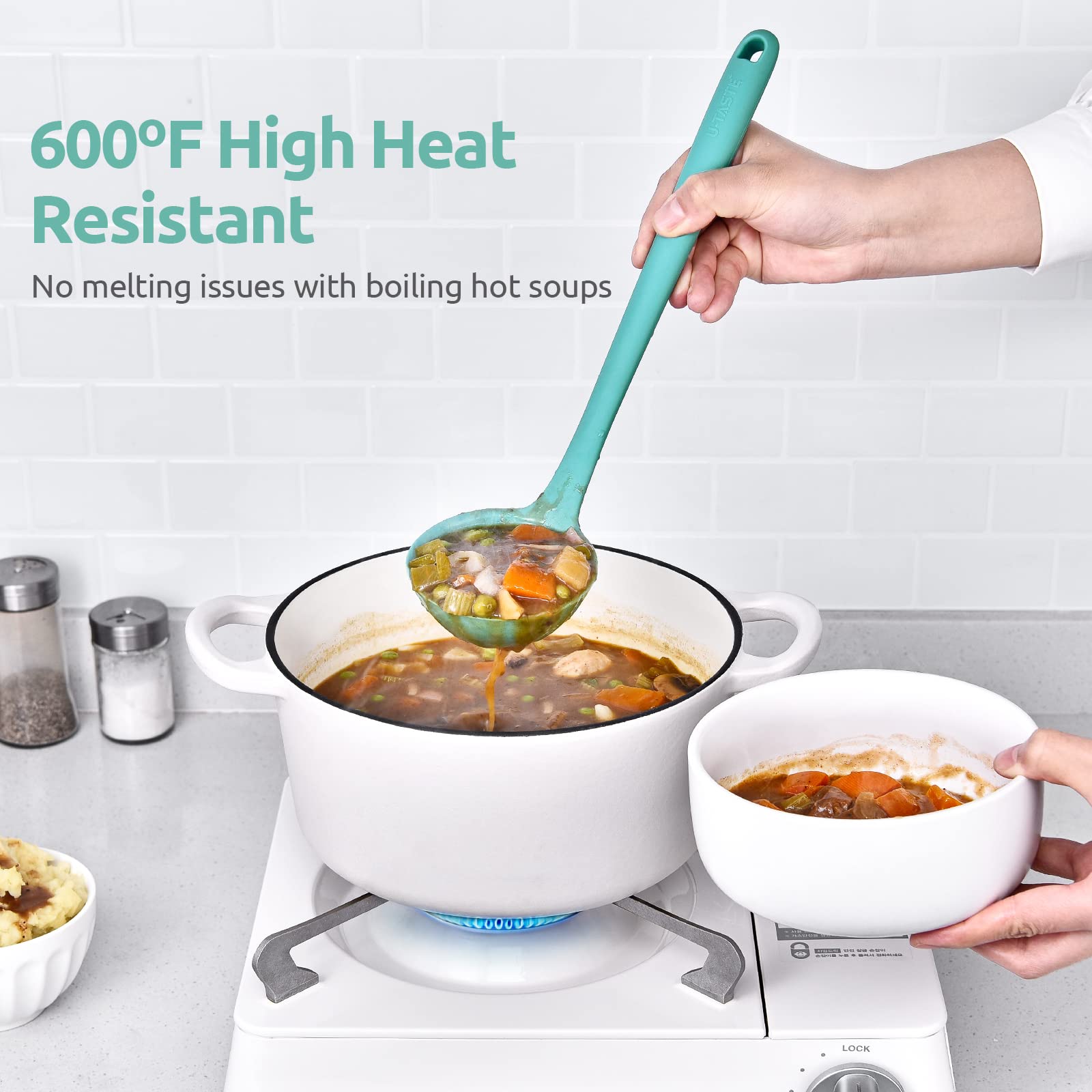 High Heat Resistant 600°F Silicone Spatula Set of 3 & 13