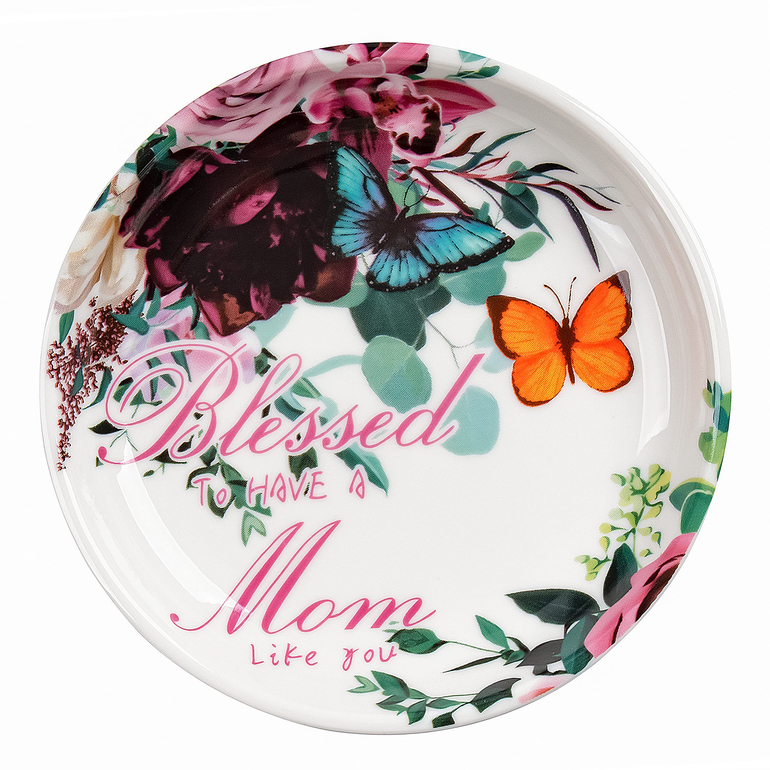 Ceramic Jewelry Tray Ring Dish Organizer - Boho Decorative Trinket Plate for Rings, Earrings & Small Accessories - Perfect Gift for Women, Mom on Birthday, Mother's Day & Special Occasions (White) - Ideal for Bedroom Vanity, Bathroom Counter & Dresser Top Organization