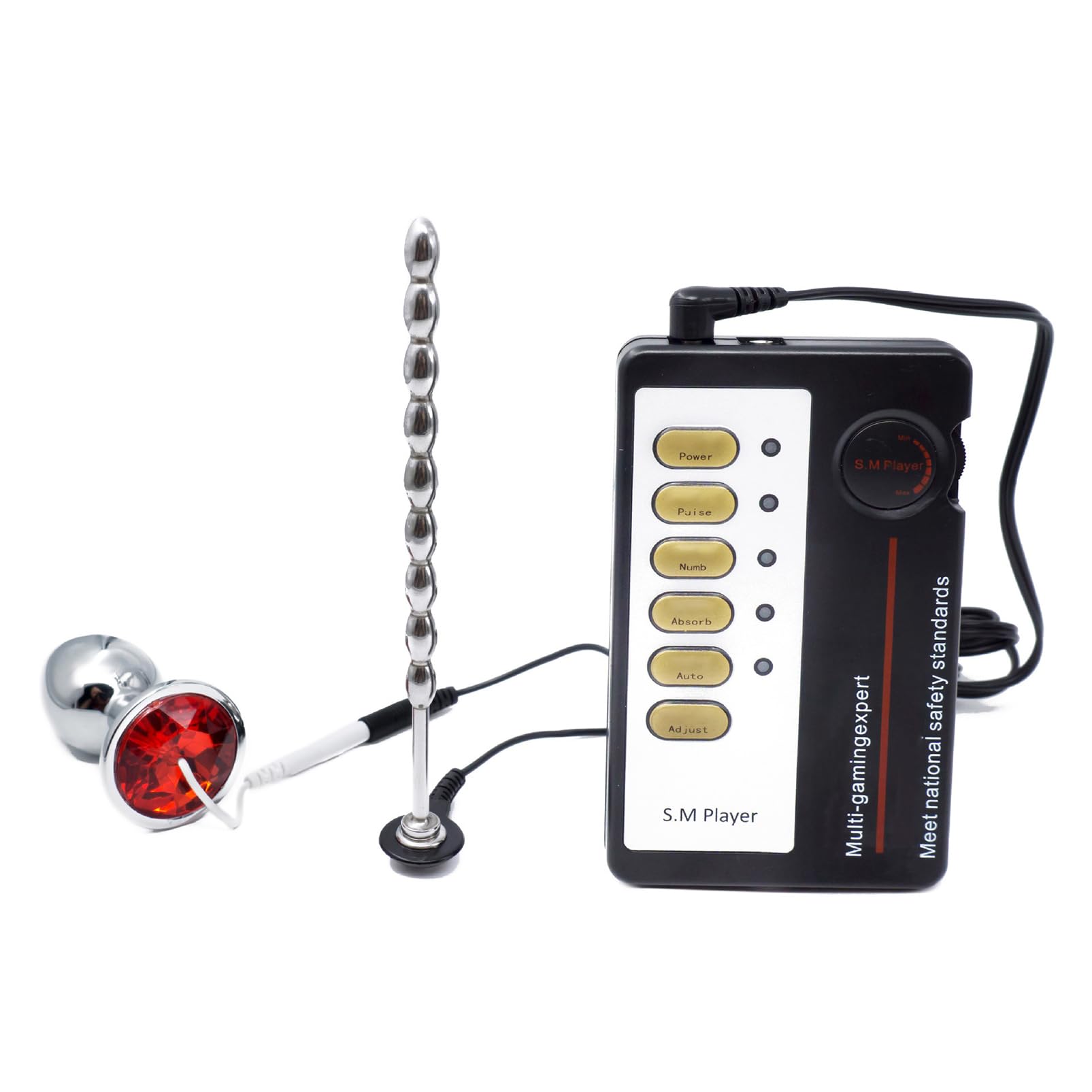 Premium Metal Urethral Dilator Sound & Electro Shock Anal Plug Set - BDSM Bondage Sex Toys for Men, Chastity Device with Stimulation - Perfect for Solo Play & Couples Exploration (Size S)