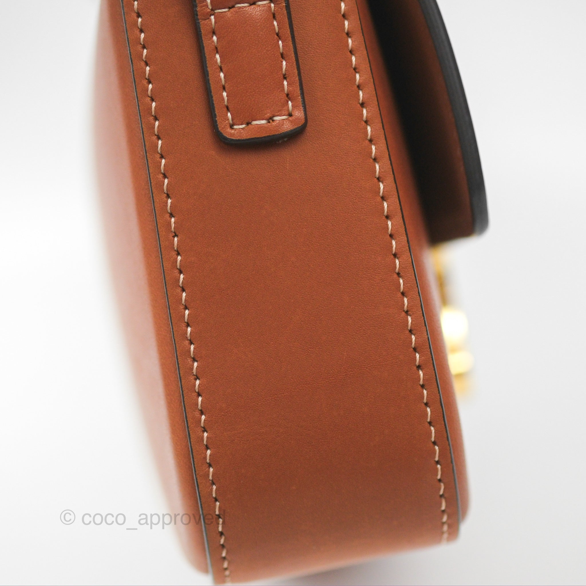 Celine Triomphe Shoulder Bag in Tan Calfskin Leather - Luxury Crossbody Purse for Women, Everyday Use & Special Occasions