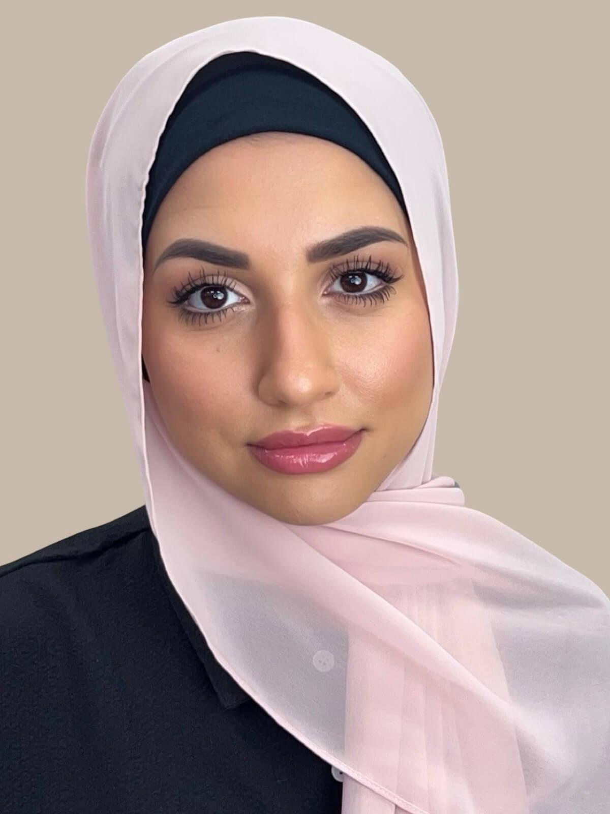 Luxury Chiffon Hijab with Pearl Embellishments - Elegant Muslim Scarf for Women, Perfect for Prayer, Weddings & Special Occasions