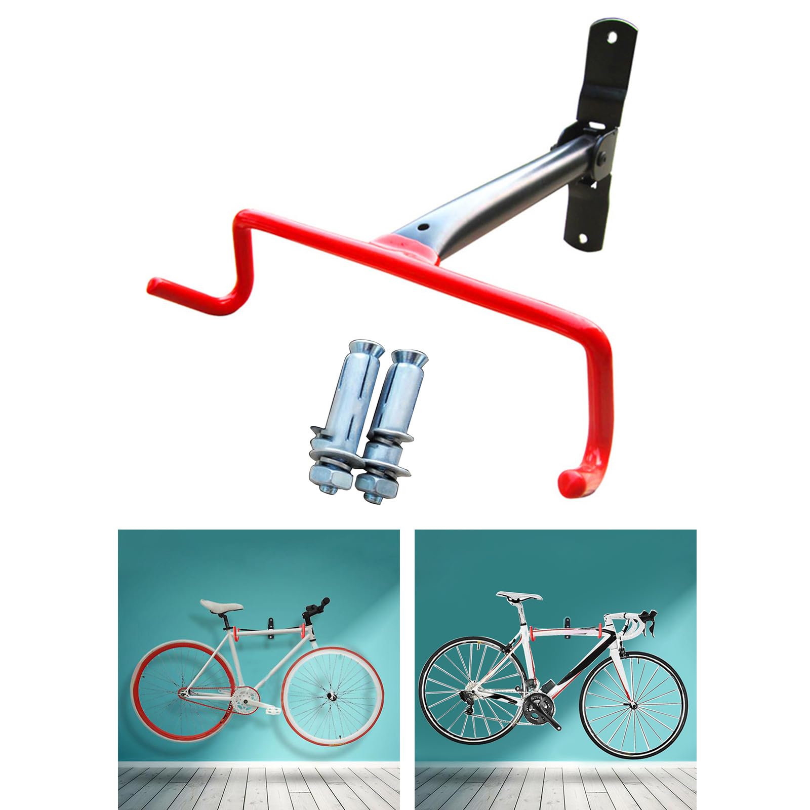 **Heavy Duty Wall Mount Bike Rack Stand - Mountain & Road Bicycle Storage Hanger Hook for Garage, Shed & Home Organization**    *(Perfect for Space-Saving Bike Storage in Apartments, Garages & Outdoor Use)*