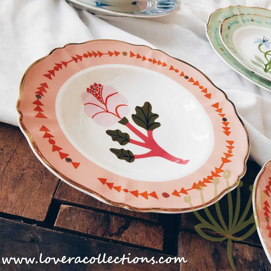 Bitossi Italy Botanica Dinnerware Set - Premium Ceramic Plates, Bowls & Mugs - Elegant Floral Design for Dining, Entertaining & Home Decor (50% Off Clearance Sale)